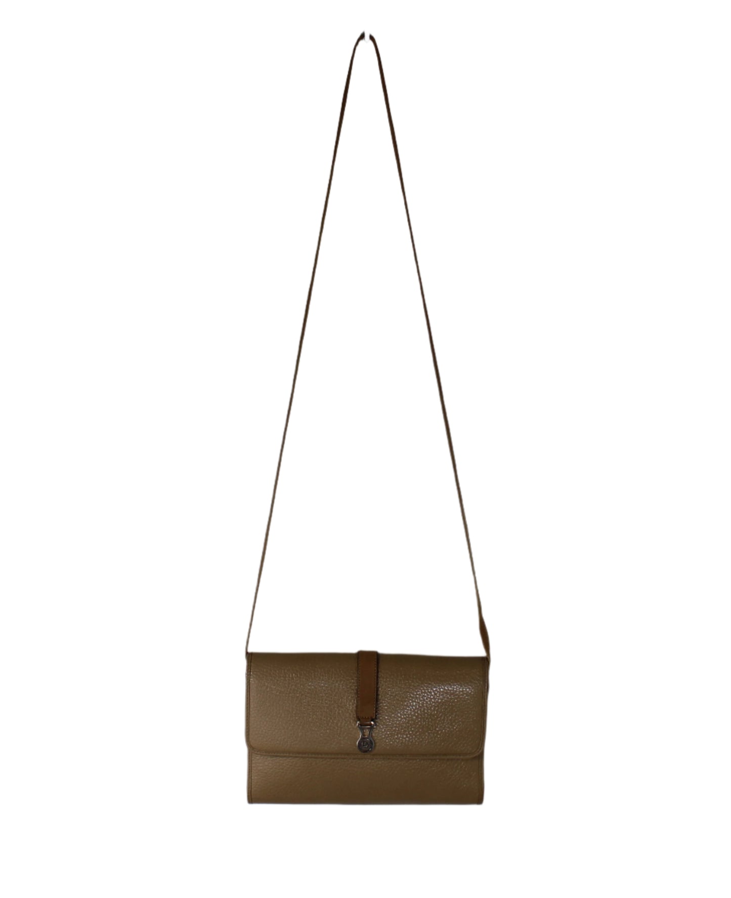 Christian Dior Beige Leather Flap Crossbody Shoulder Bag