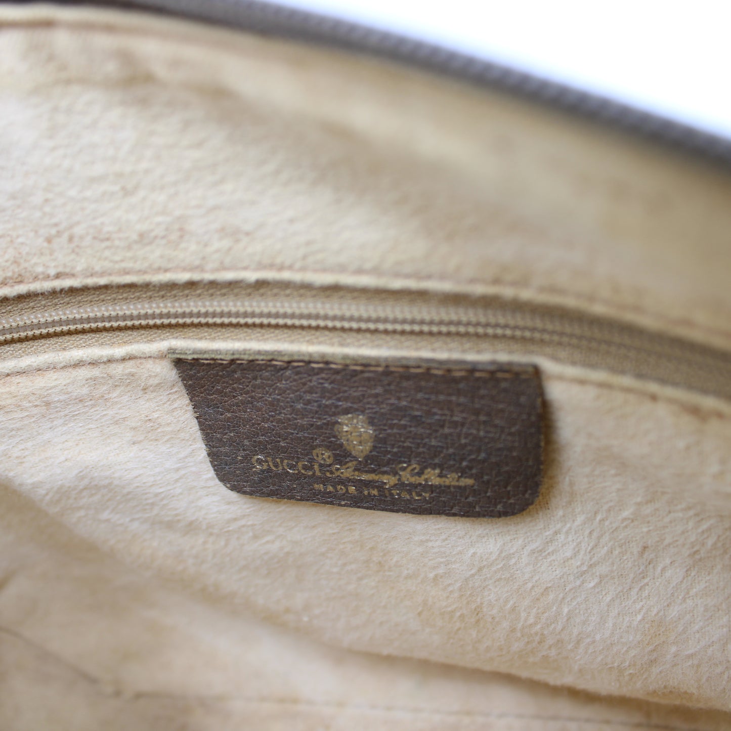 Gucci Beige Brown GG Supreme Ophidia Crossbody Bag Leather Trim