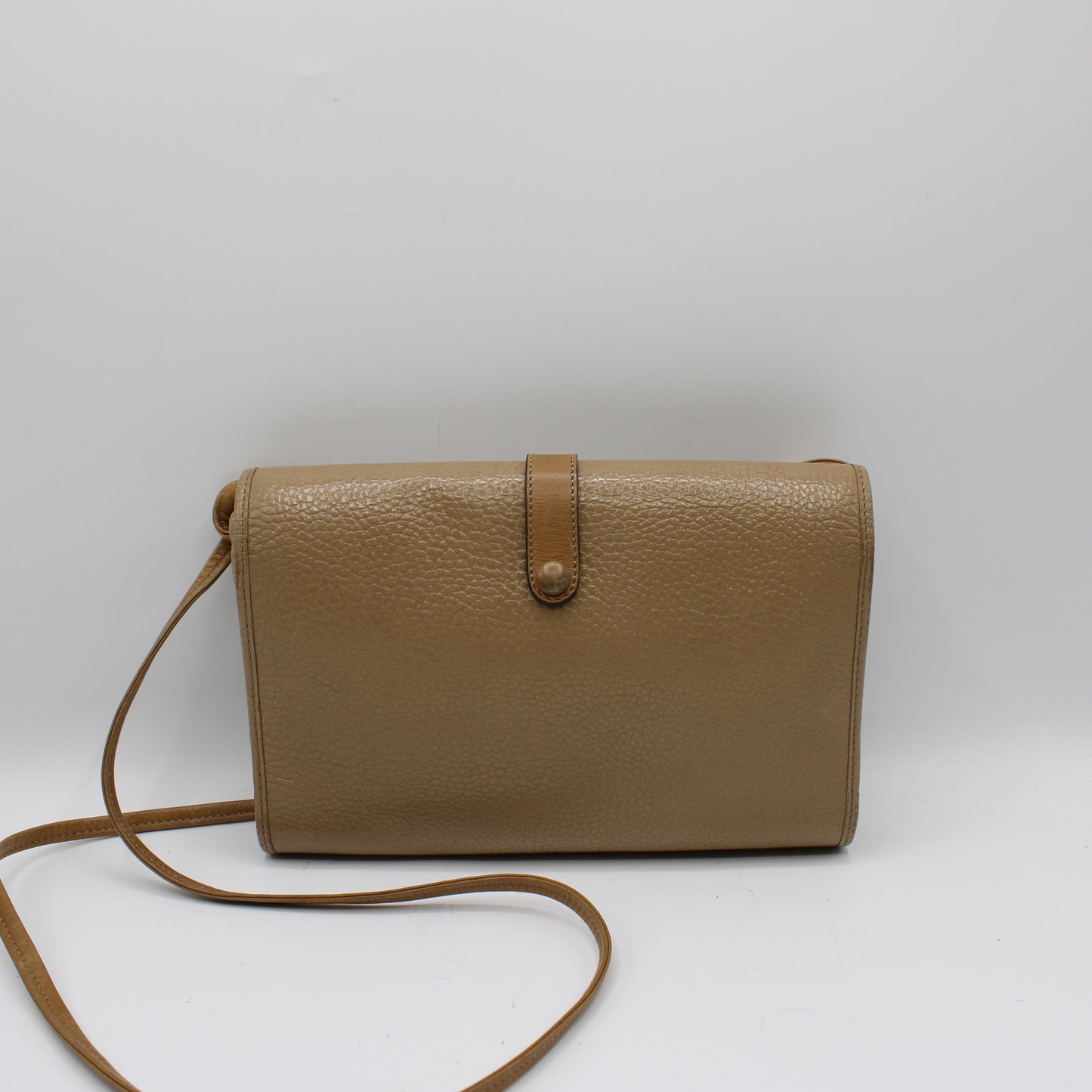 Christian Dior Beige Leather Flap Crossbody Shoulder Bag