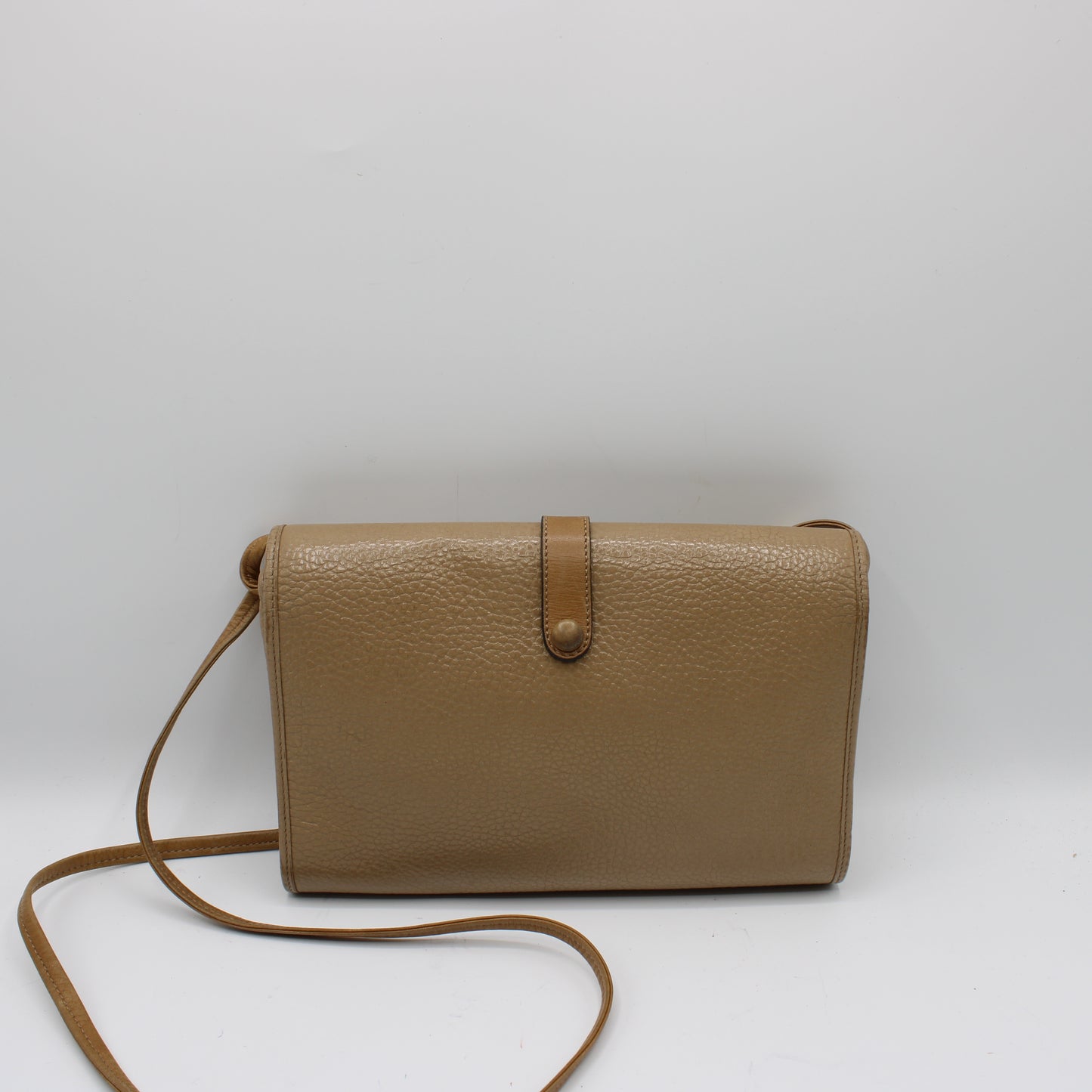 Christian Dior Beige Leather Flap Crossbody Shoulder Bag
