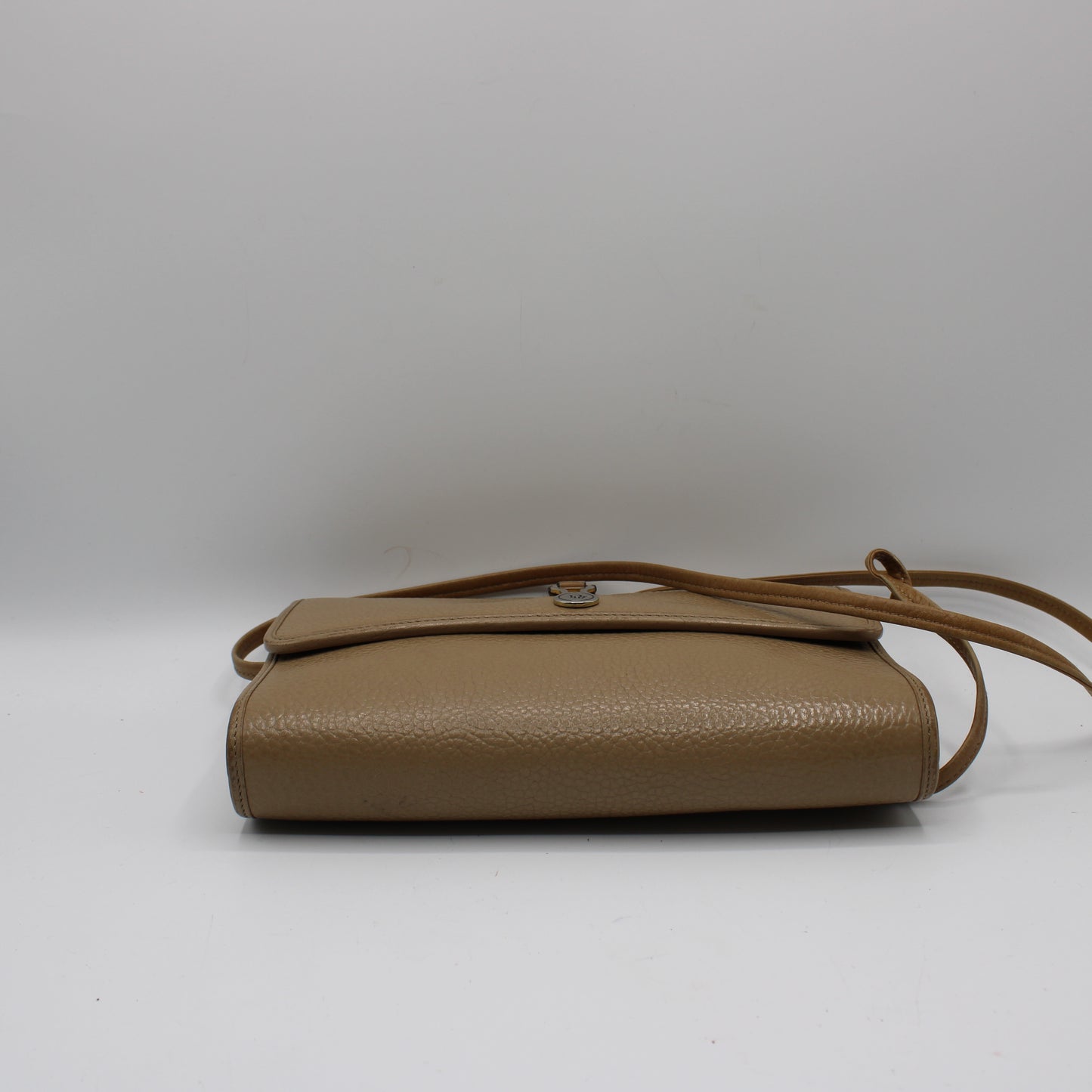 Christian Dior Beige Leather Flap Crossbody Shoulder Bag