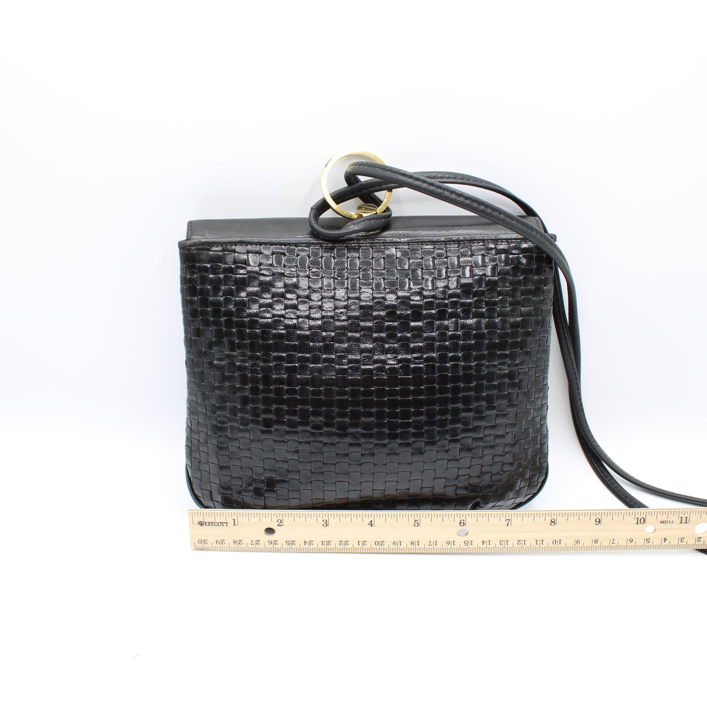 Fendi Black Woven and Smooth Leather Convertible Crossbody Bag
