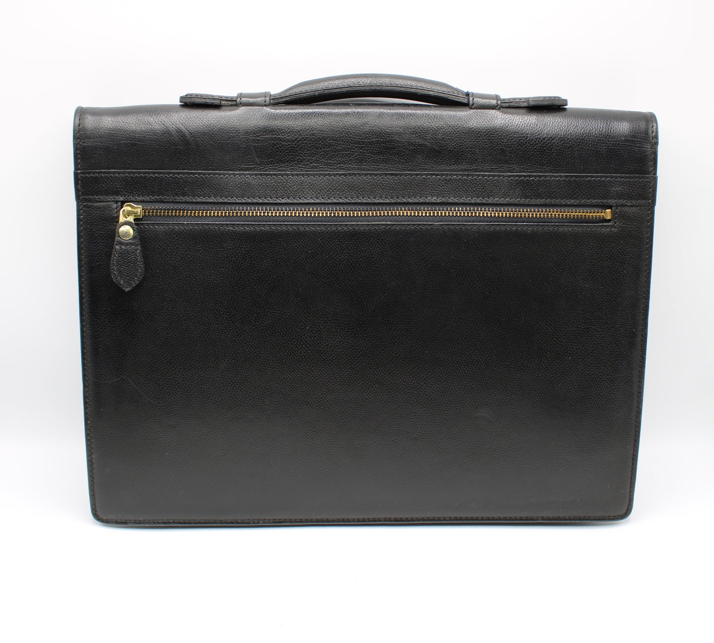 Yves Saint Laurent Black Leather Gold-Lock Briefcase Bag