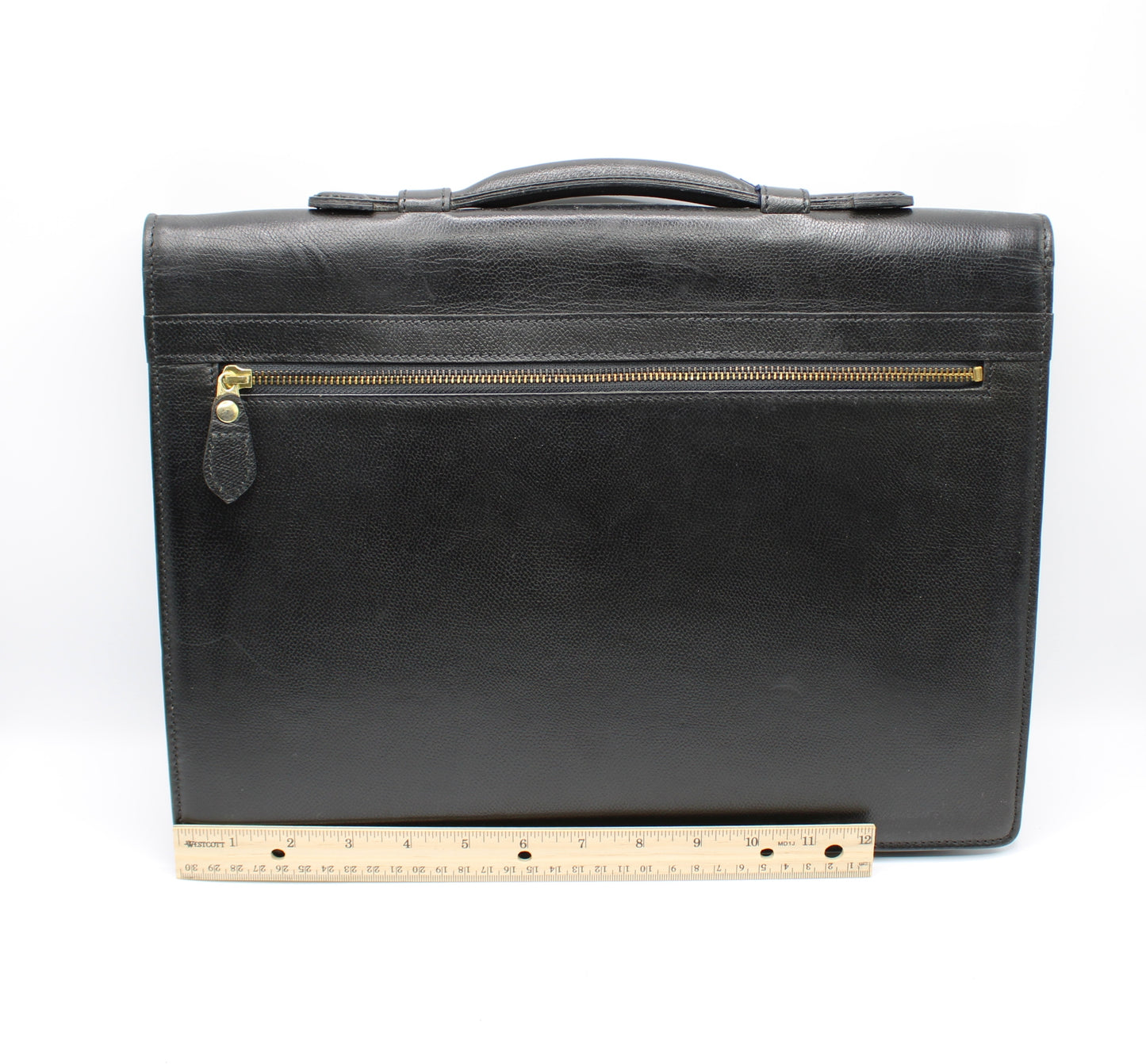 Yves Saint Laurent Black Leather Gold-Lock Briefcase Bag