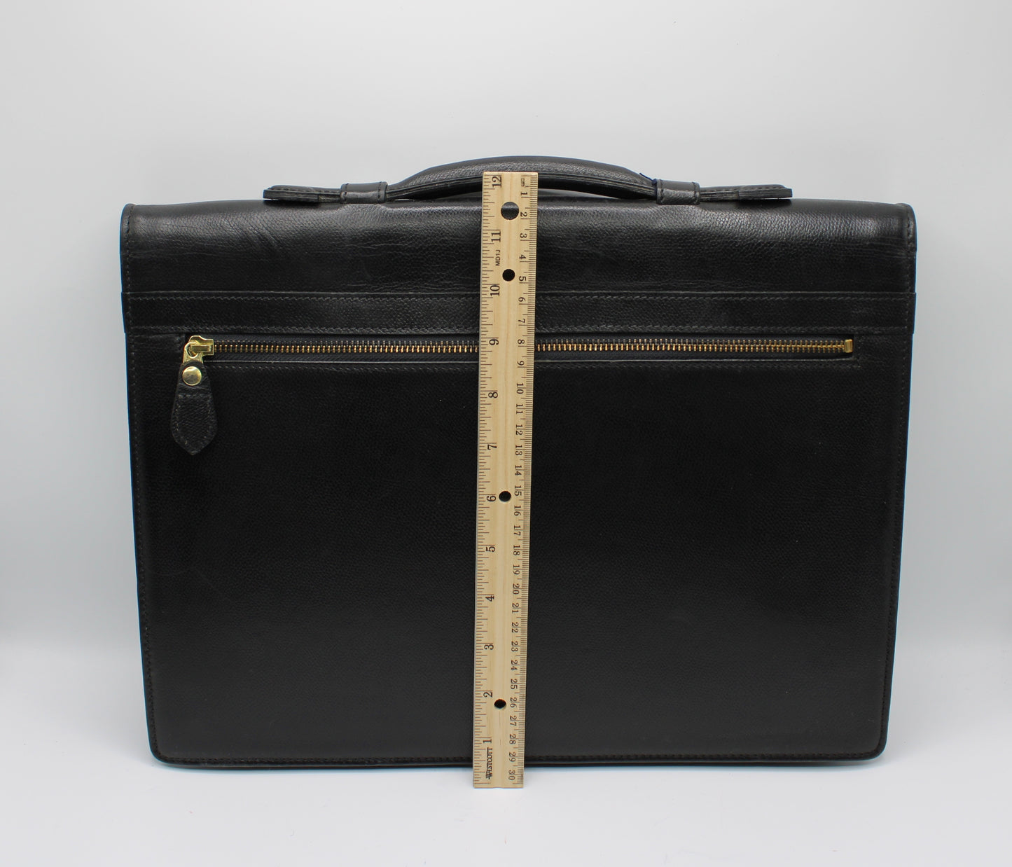 Yves Saint Laurent Black Leather Gold-Lock Briefcase Bag