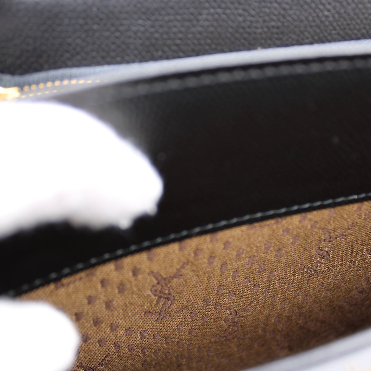 Yves Saint Laurent Black Leather Gold-Lock Briefcase Bag