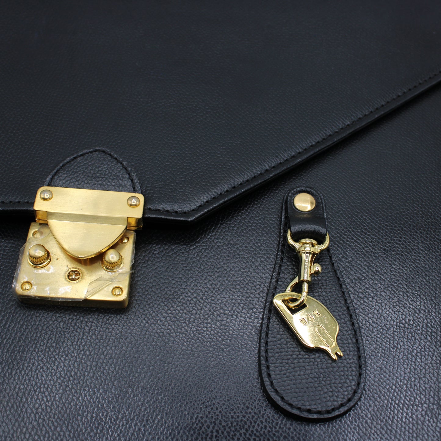Yves Saint Laurent Black Leather Gold-Lock Briefcase Bag