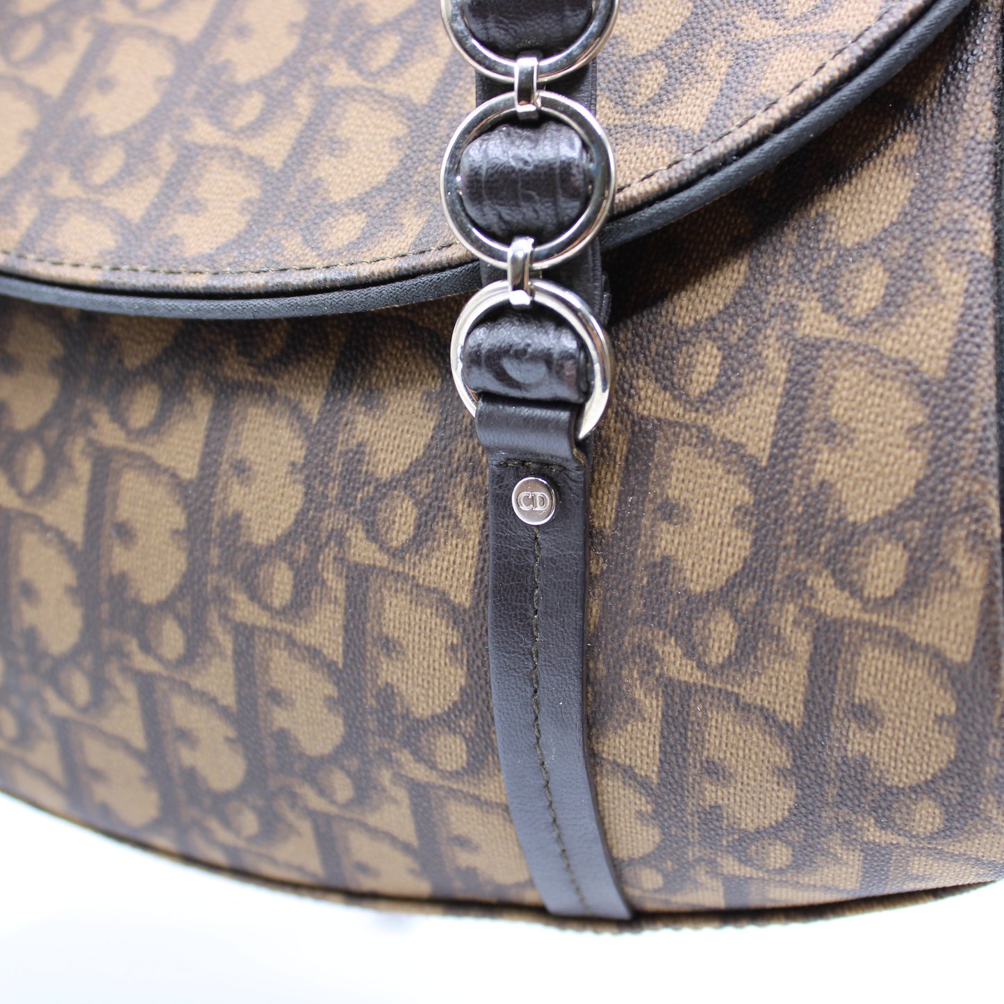 Christian Dior Brown Diorissimo Romantique Top Handle Flap Bag by John Galliano
