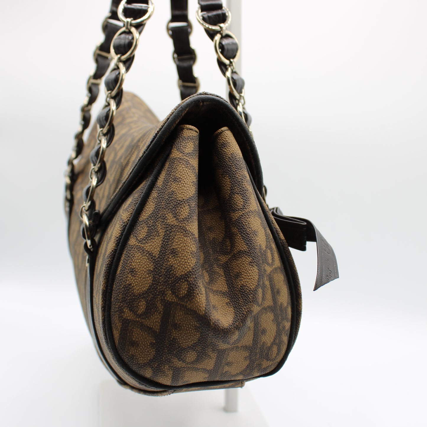 Christian Dior Brown Diorissimo Romantique Top Handle Flap Bag by John Galliano