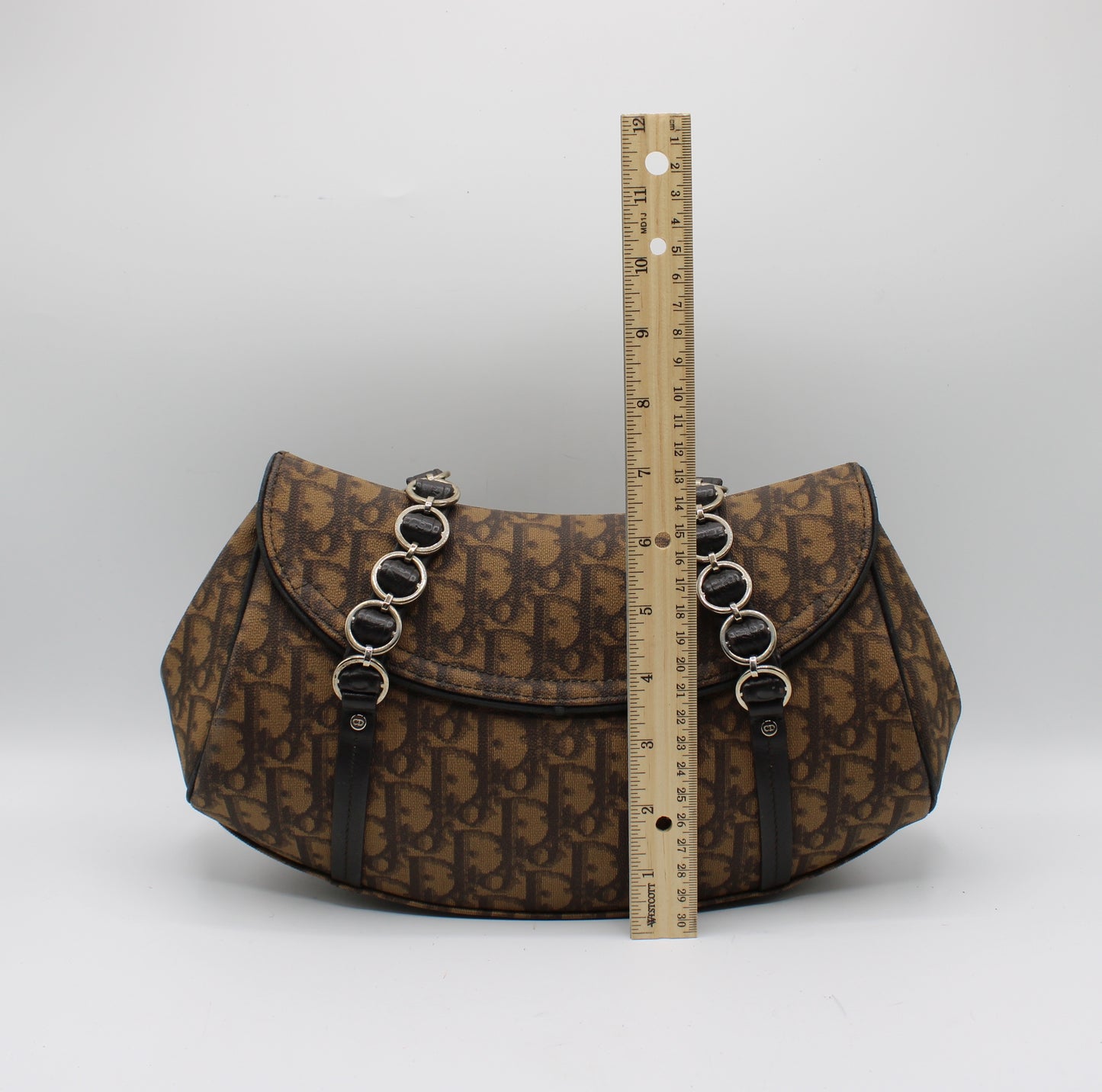 Christian Dior Brown Diorissimo Romantique Top Handle Flap Bag by John Galliano