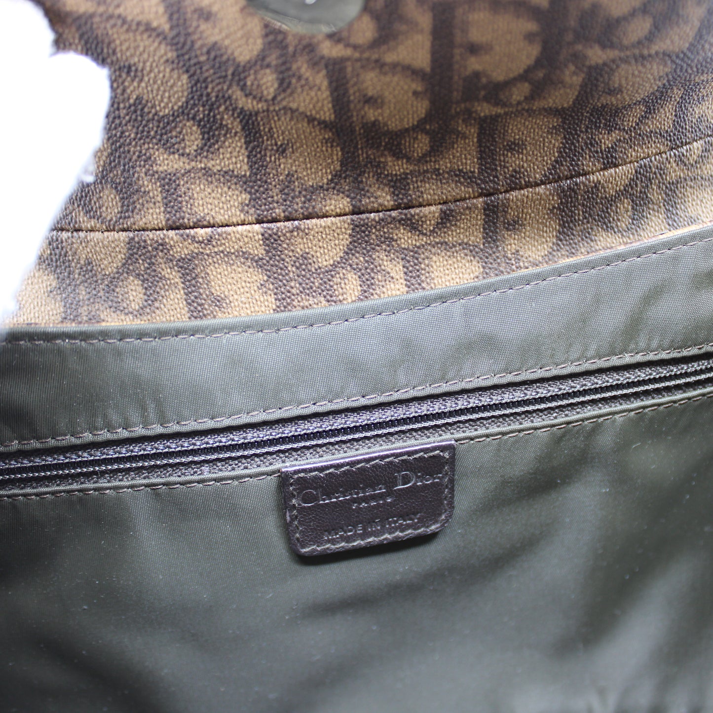 Christian Dior Brown Diorissimo Romantique Top Handle Flap Bag by John Galliano