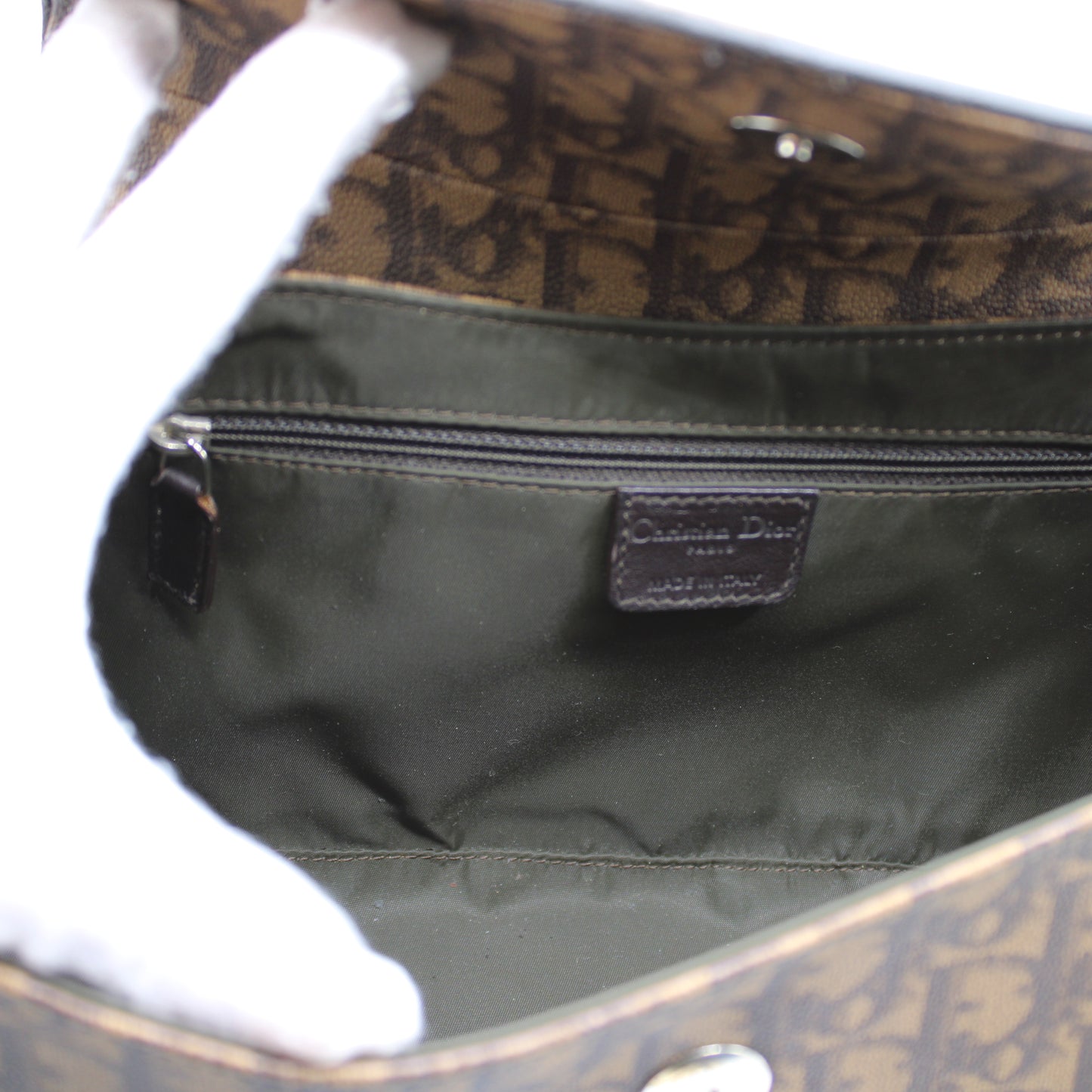 Christian Dior Brown Diorissimo Romantique Top Handle Flap Bag by John Galliano