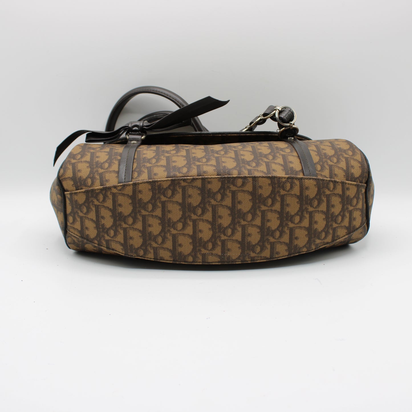 Christian Dior Brown Diorissimo Romantique Top Handle Flap Bag by John Galliano
