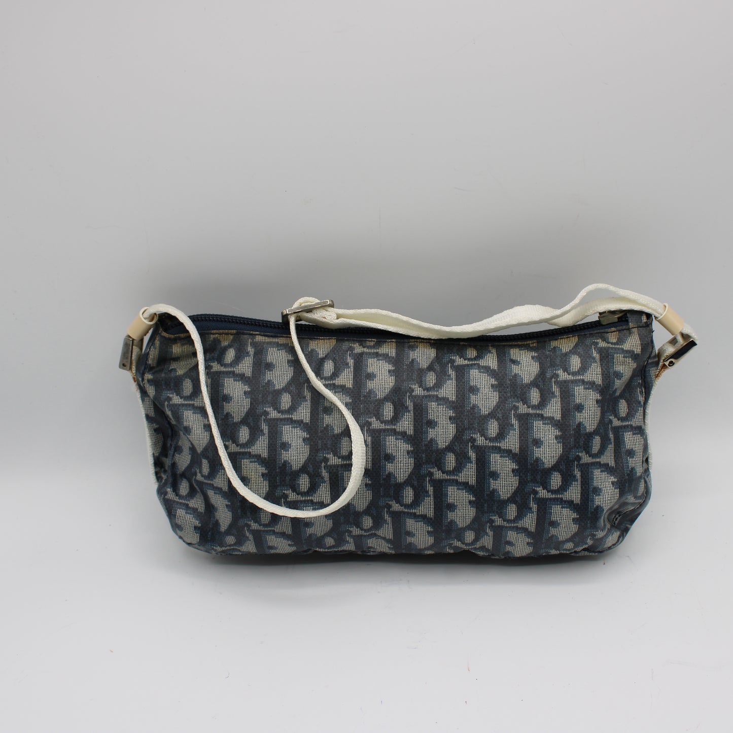 Christian Dior Navy Trotter Nylon Barrel Shoulder Pouch Bag