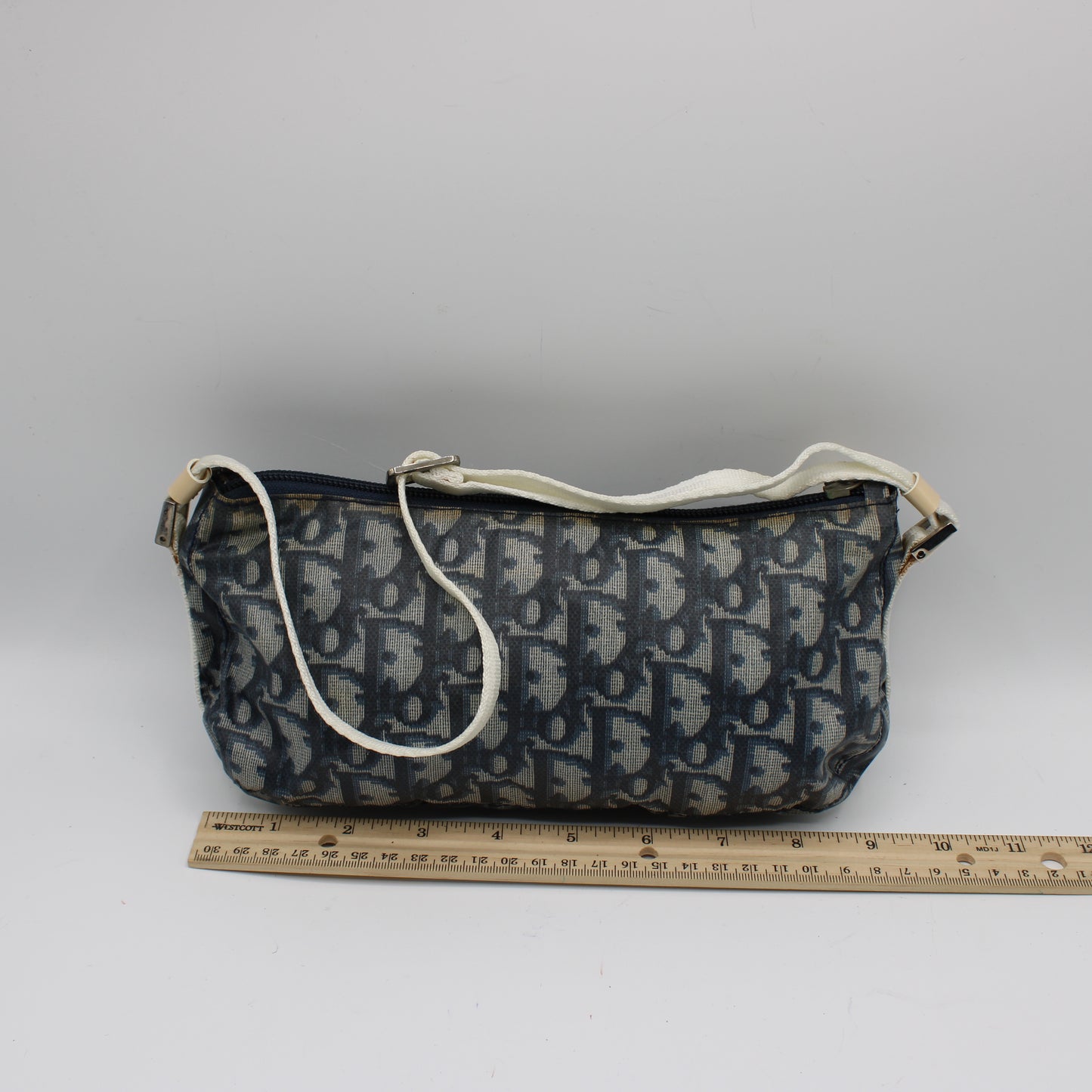 Christian Dior Navy Trotter Nylon Barrel Shoulder Pouch Bag
