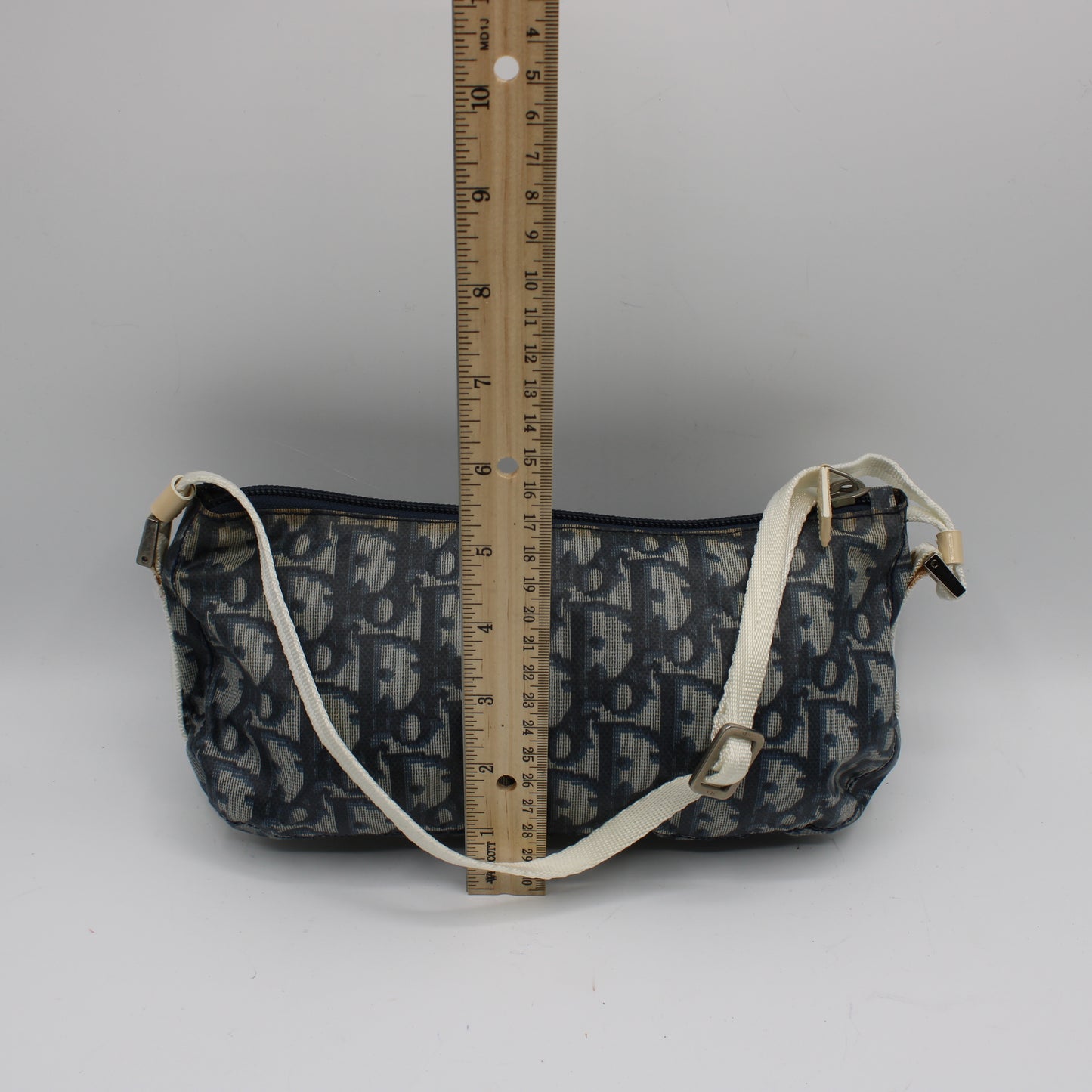 Christian Dior Navy Trotter Nylon Barrel Shoulder Pouch Bag