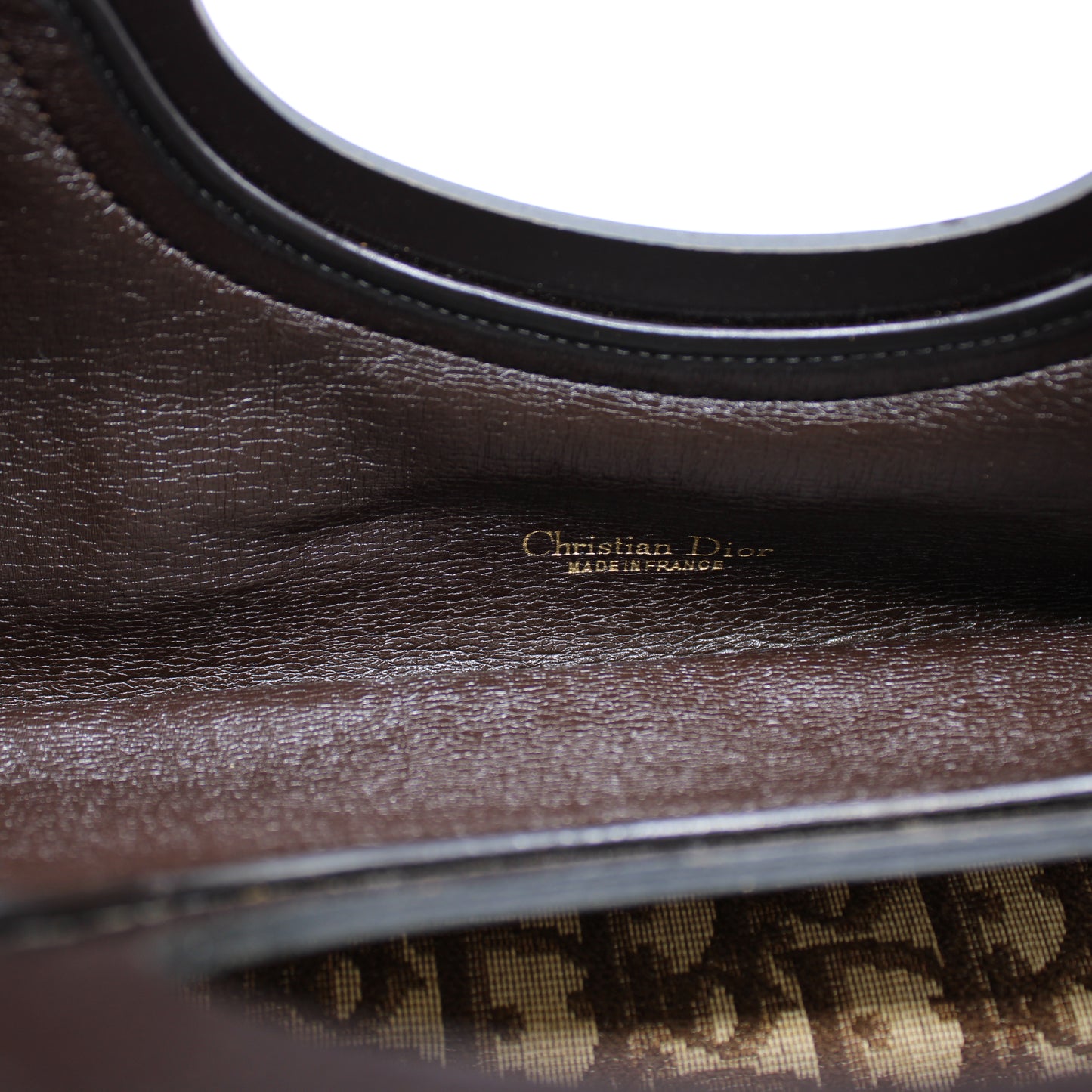 Christian Dior Carrie Monogram Canvas Leather Envelope Clutch Bag