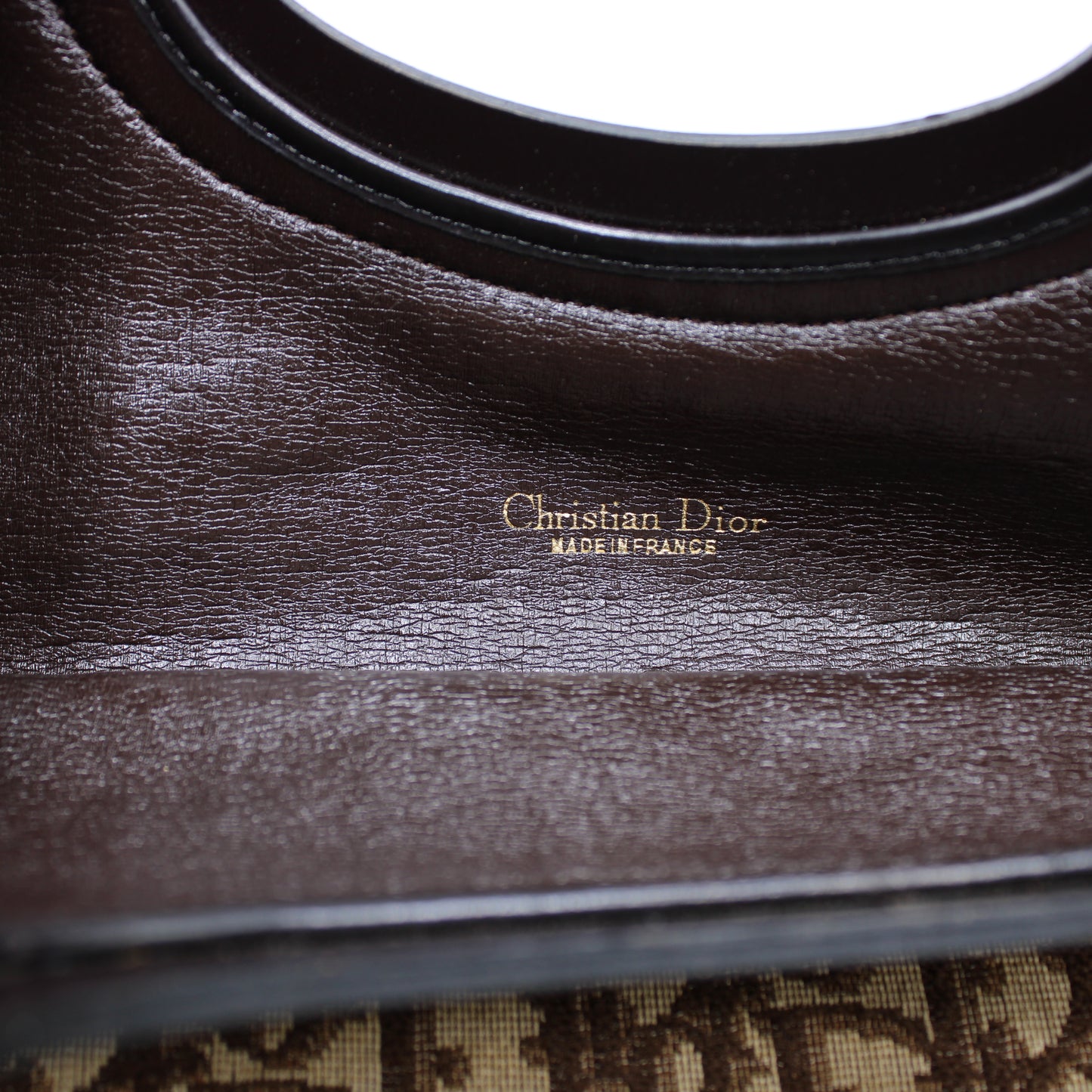 Christian Dior Carrie Monogram Canvas Leather Envelope Clutch Bag