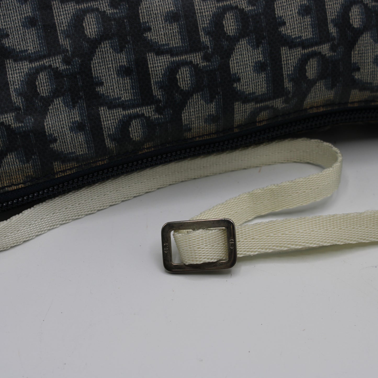 Christian Dior Navy Trotter Nylon Barrel Shoulder Pouch Bag