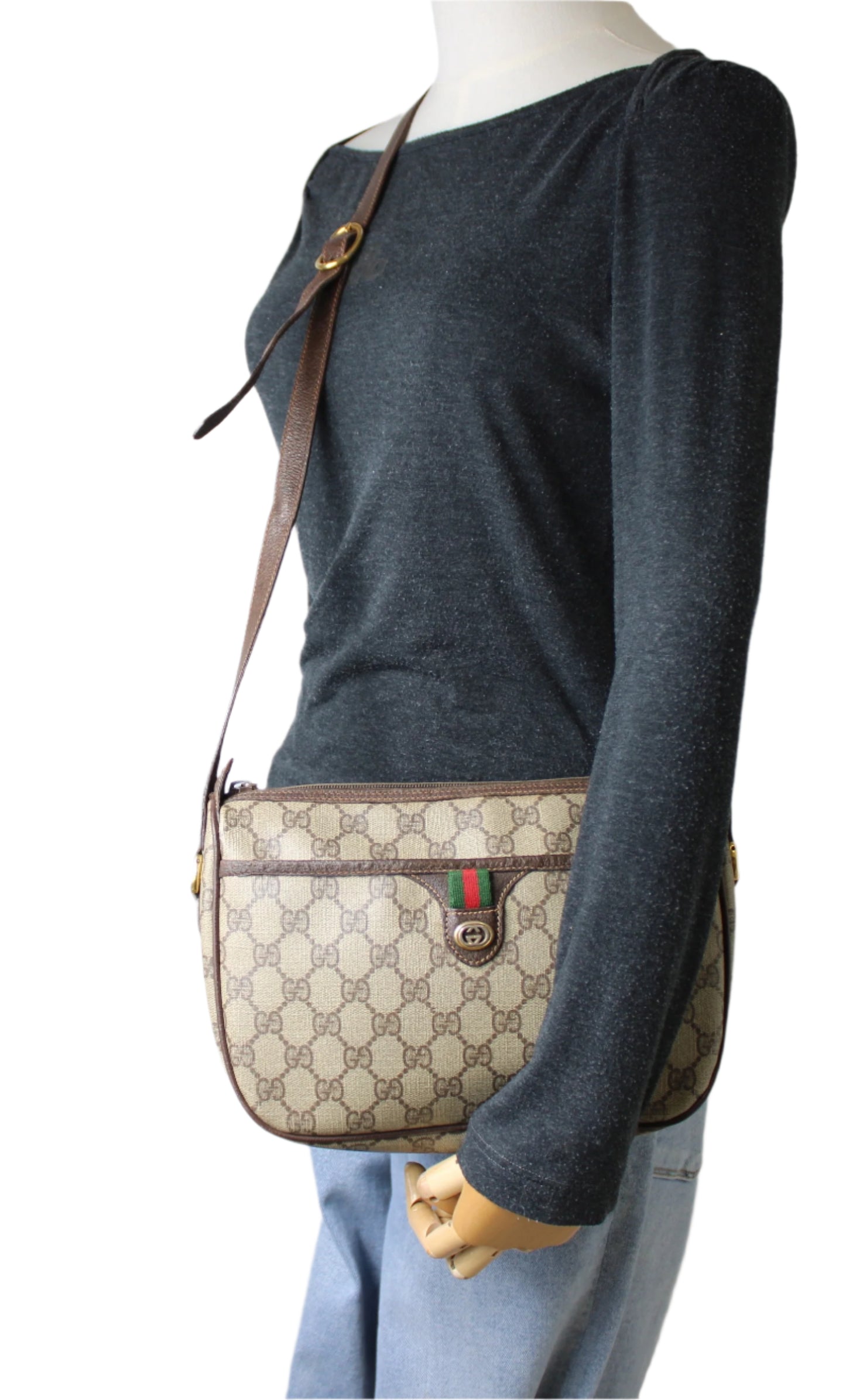 Gucci Ophidia GG Supreme Brown Monogram Canvas Crossbody Bag