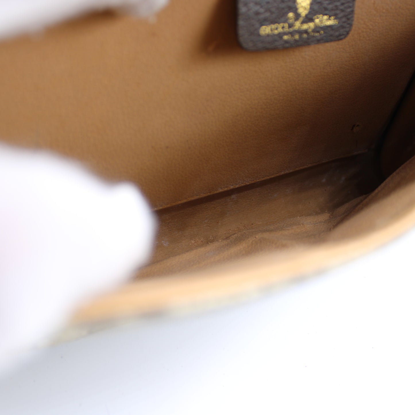 Gucci Beige GG Coated Canvas Brown Leather Flap Crossbody Bag