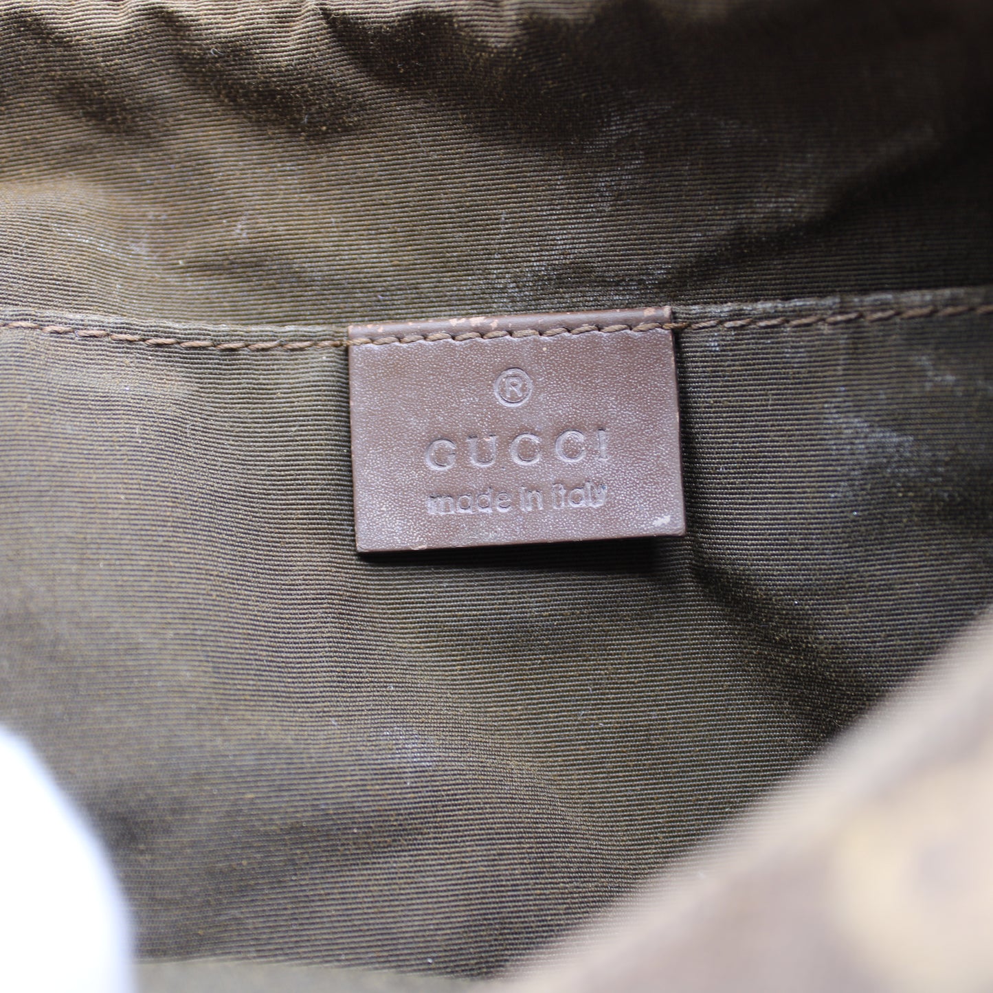 Gucci Brown GG Monogram Canvas Leather Shoulder Bag