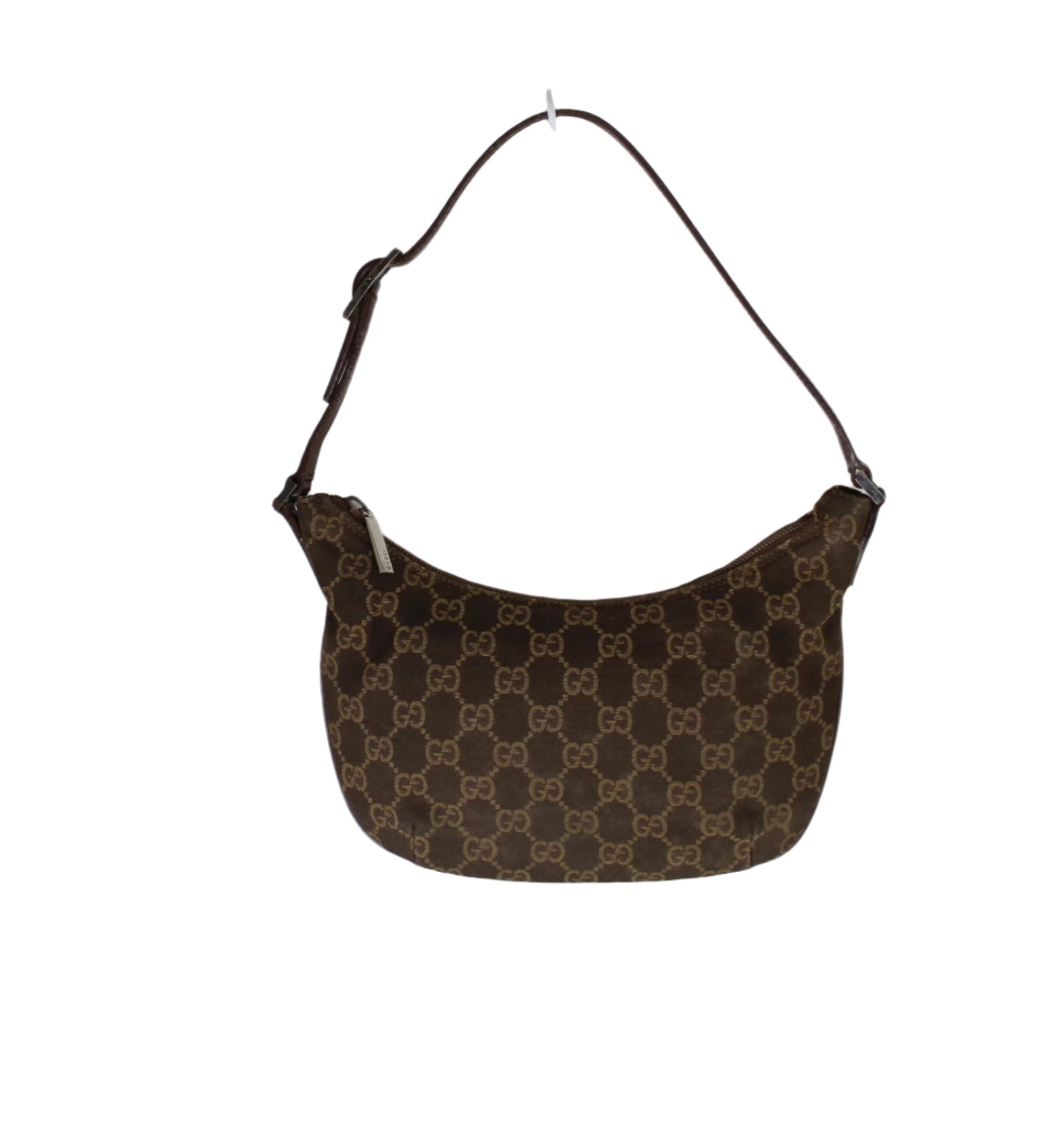 Gucci Brown GG Monogram Canvas Leather Shoulder Bag