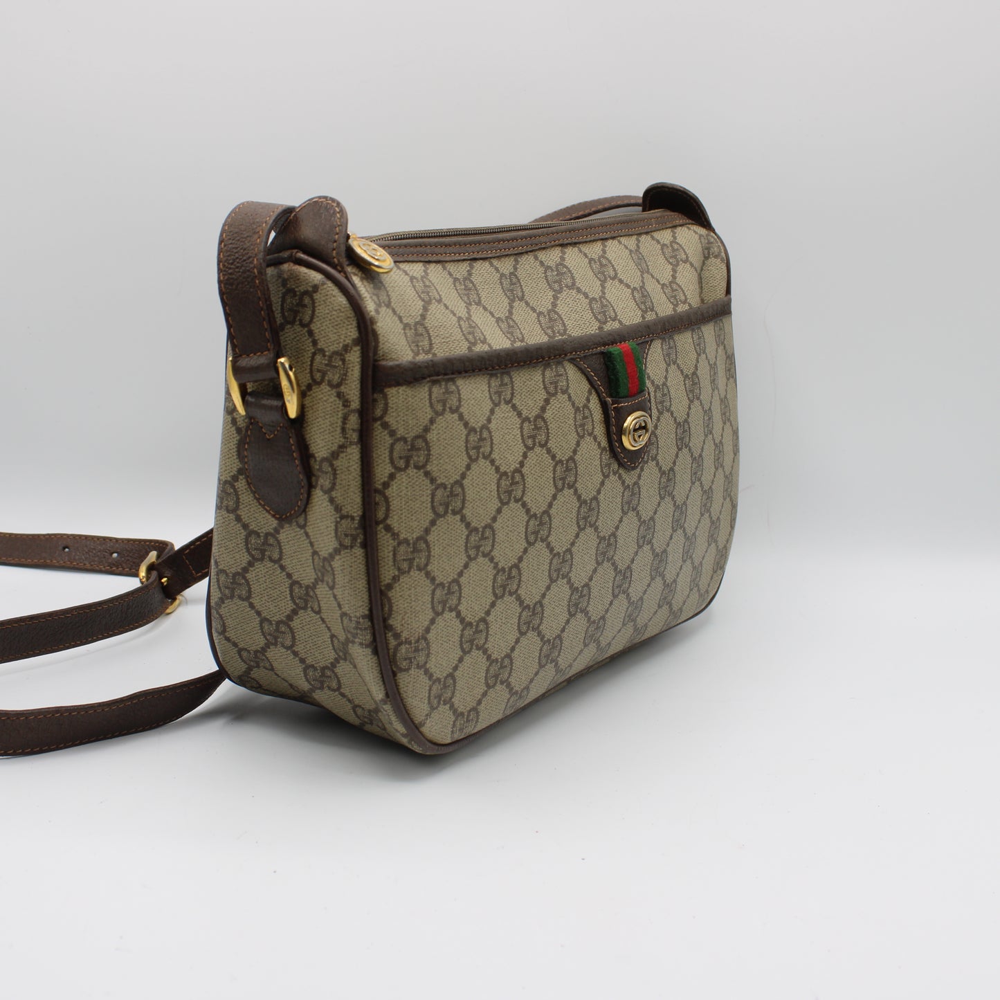 Gucci Ophidia GG Supreme Brown Monogram Canvas Crossbody Bag