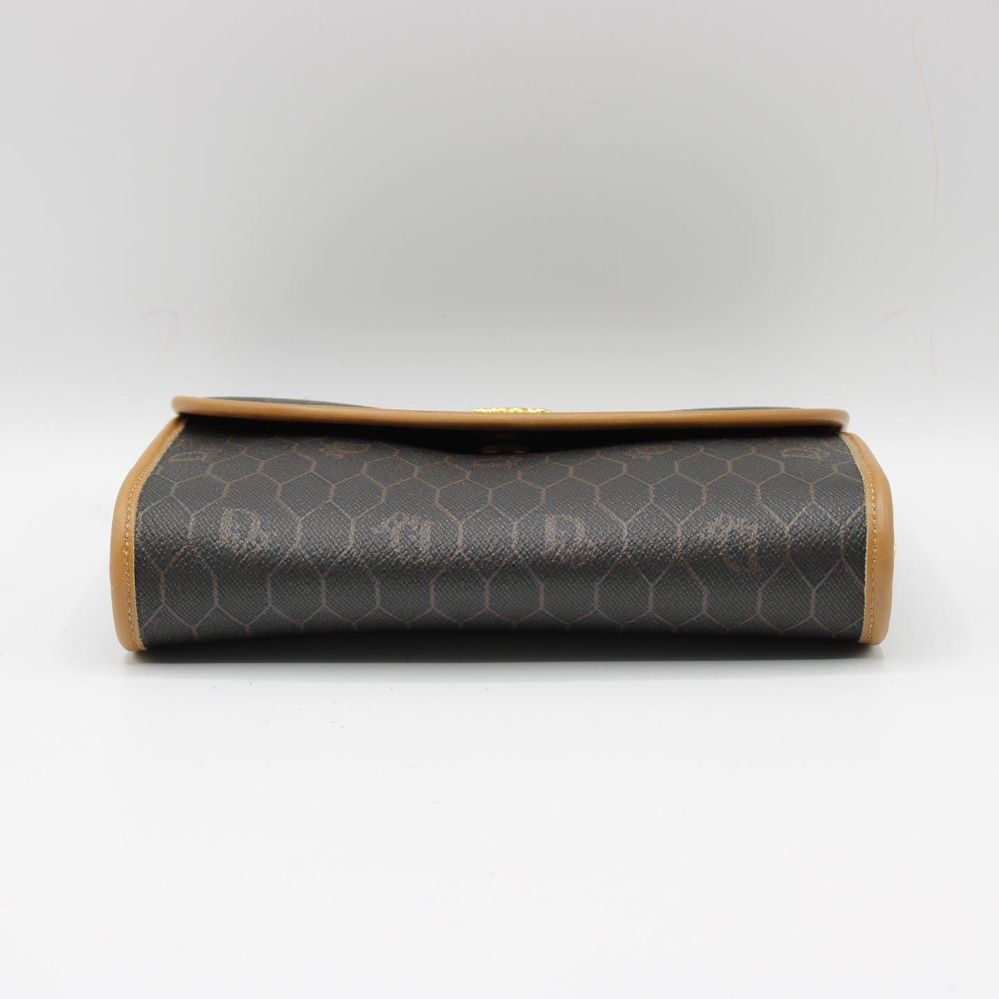 Christian Dior Brown Leather Honeycomb Crossbody Bag