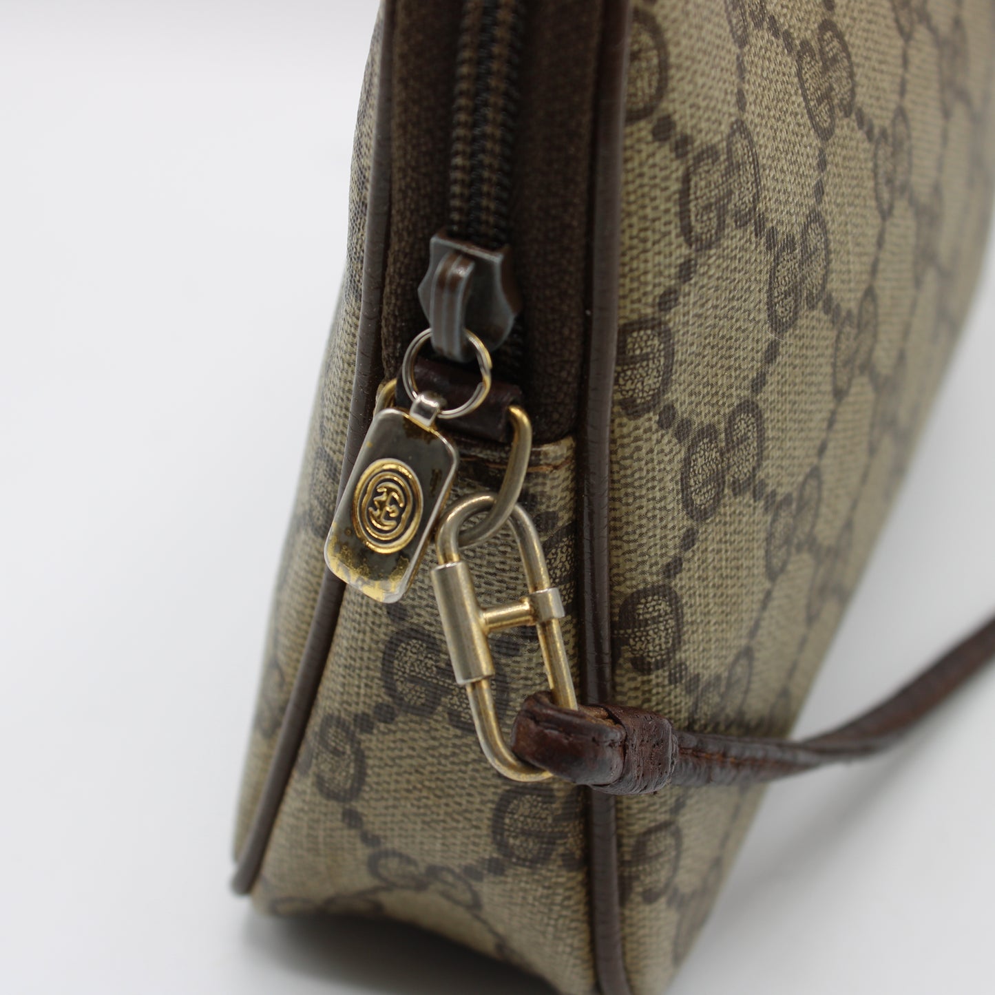 Gucci Brown GG Canvas and Leather Crossbody Pouch Bag