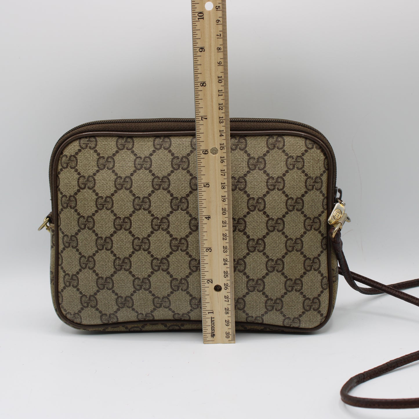 Gucci Brown GG Canvas and Leather Crossbody Pouch Bag