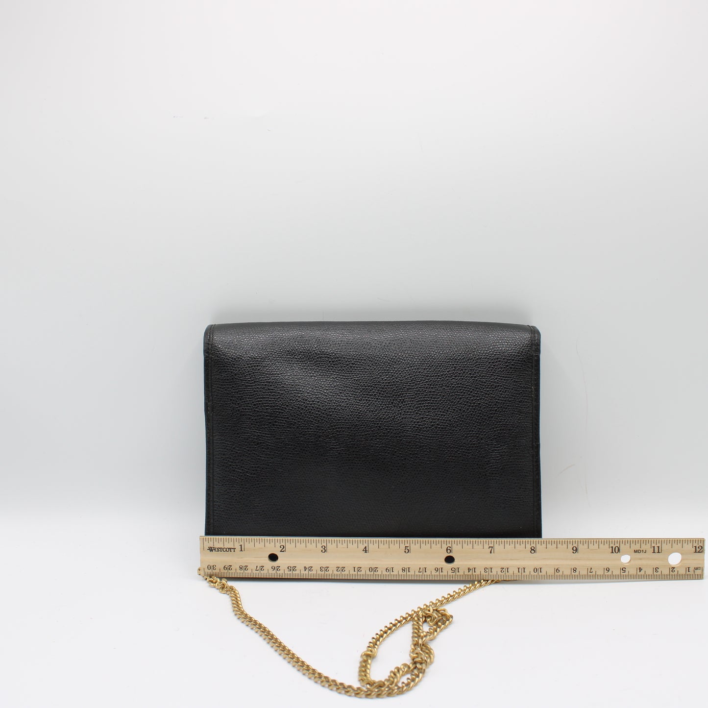 Christian Dior Black Leather Gold Logo Chain Crossbody Bag