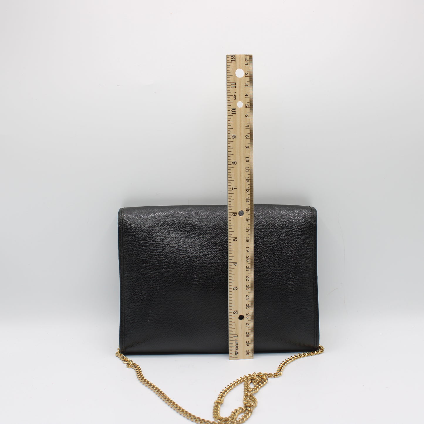 Christian Dior Black Leather Gold Logo Chain Crossbody Bag