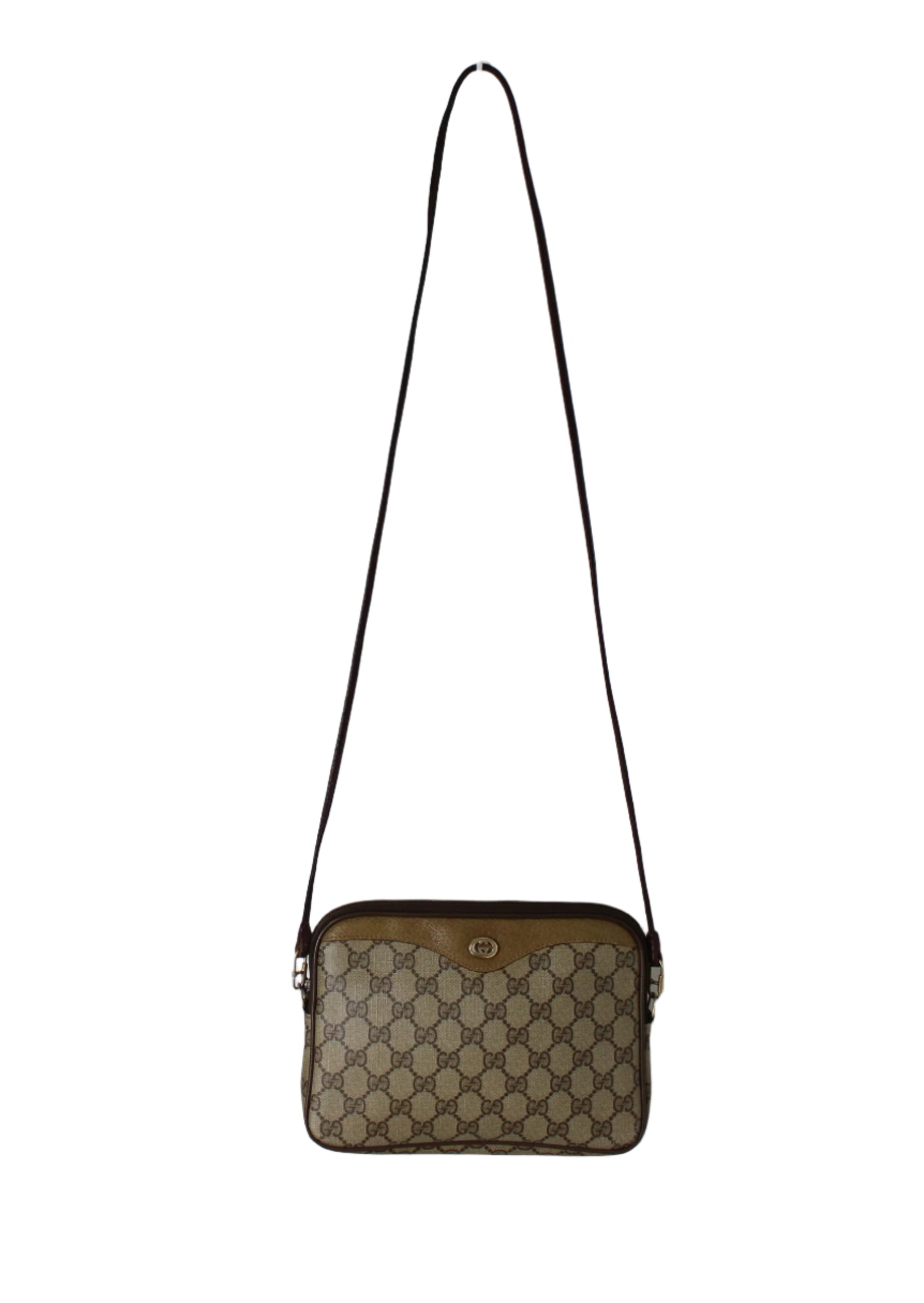 Gucci Brown GG Canvas and Leather Crossbody Pouch Bag