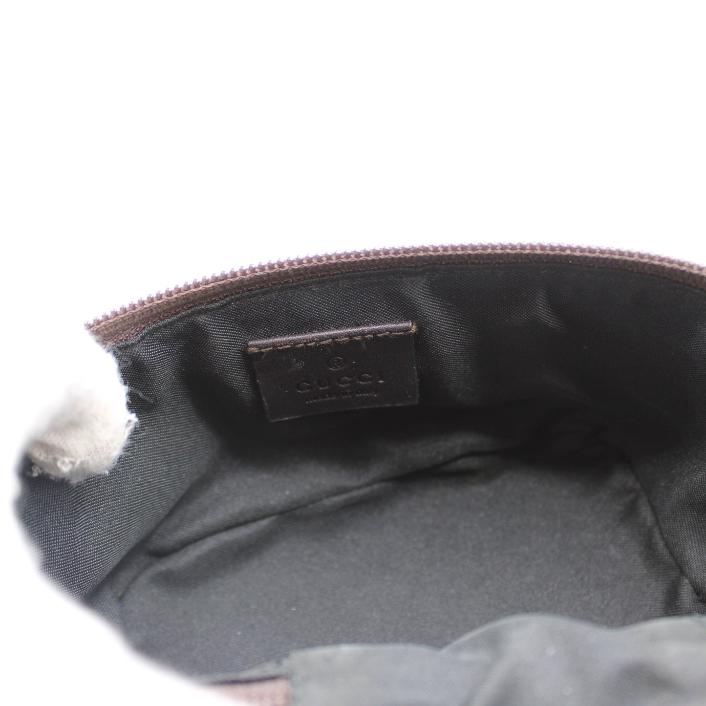 Gucci Beige Brown GG Canvas Leather Mini Vanity Hand Bag