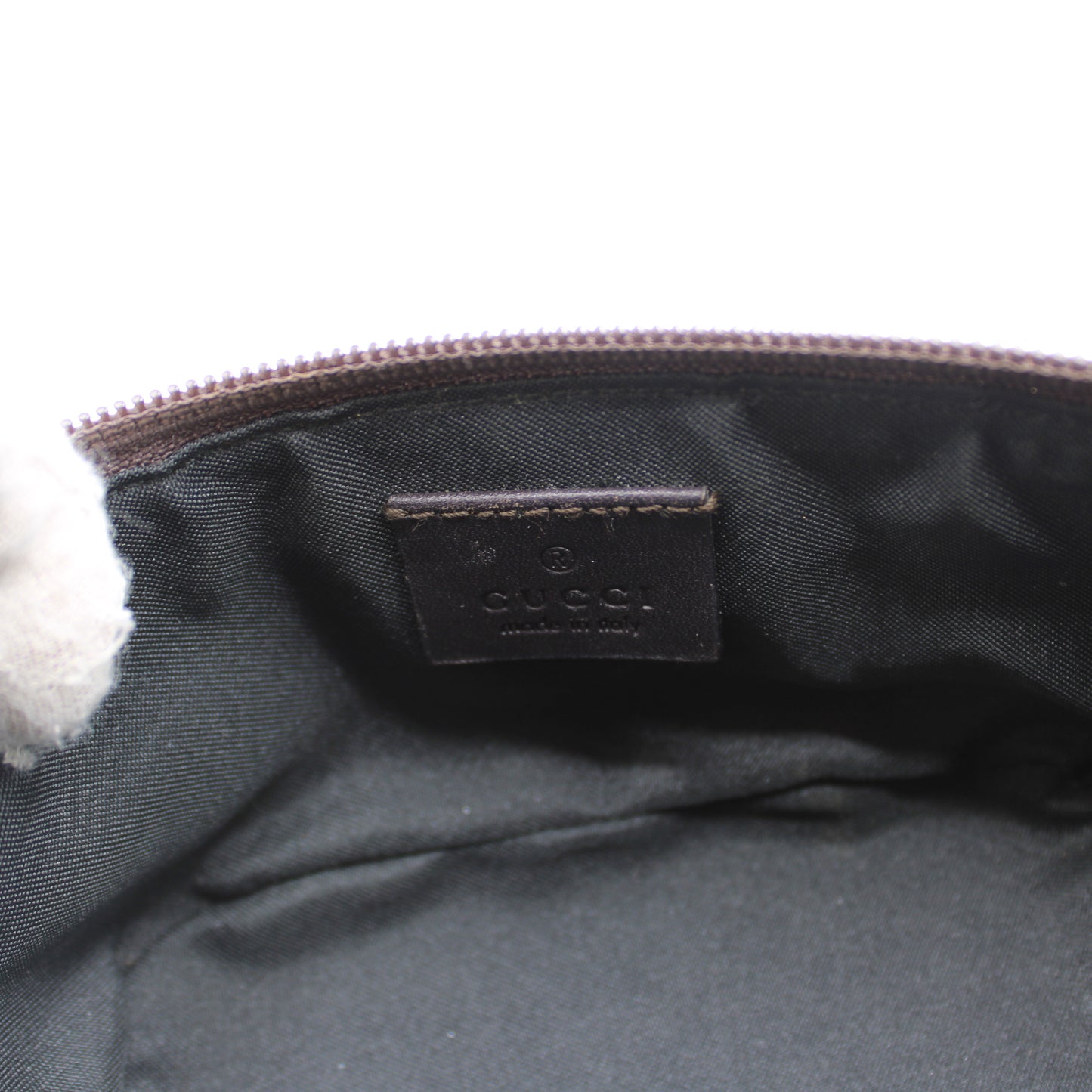 Gucci Beige Brown GG Canvas Leather Mini Vanity Hand Bag