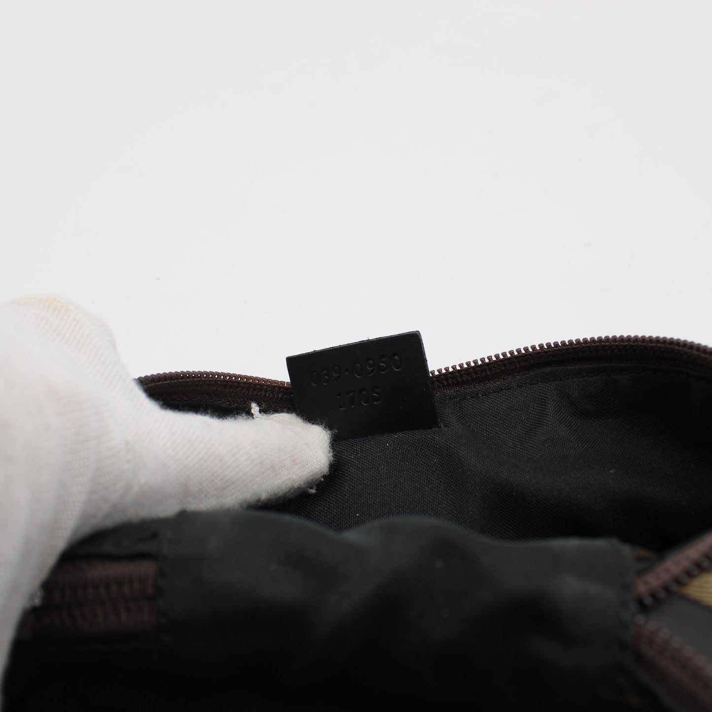 Gucci Beige Brown GG Canvas Leather Mini Vanity Hand Bag