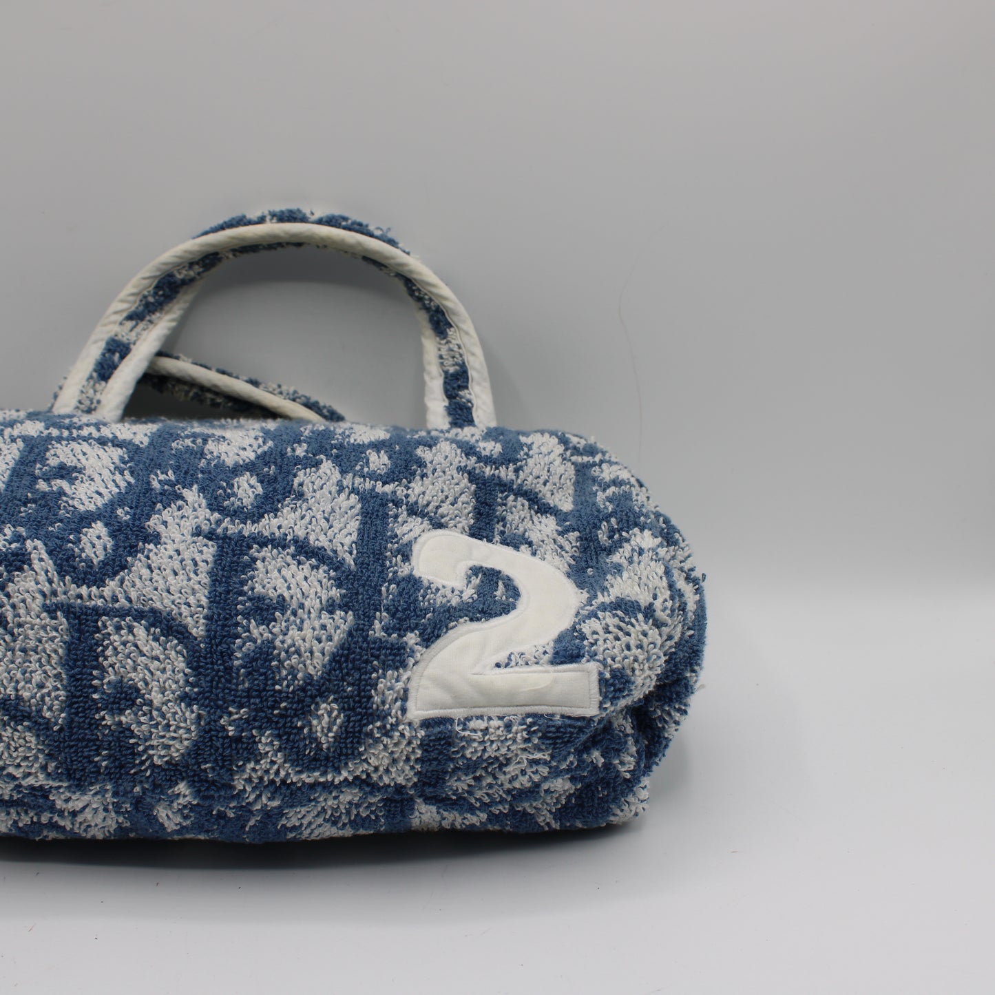 Christian Dior Blue Terry Cloth Diorissimo Mini Tote Bag