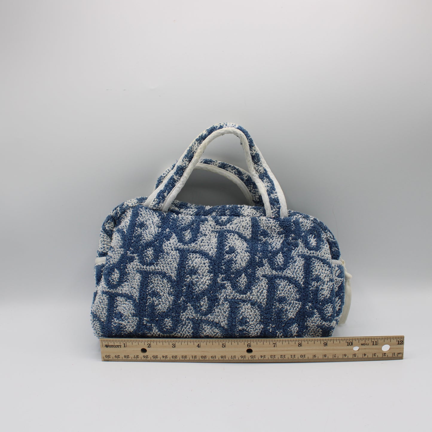 Christian Dior Blue Terry Cloth Diorissimo Mini Tote Bag