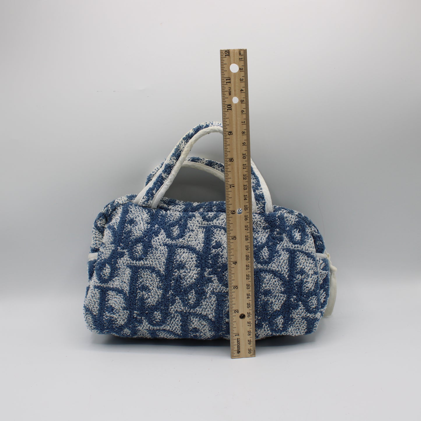 Christian Dior Blue Terry Cloth Diorissimo Mini Tote Bag