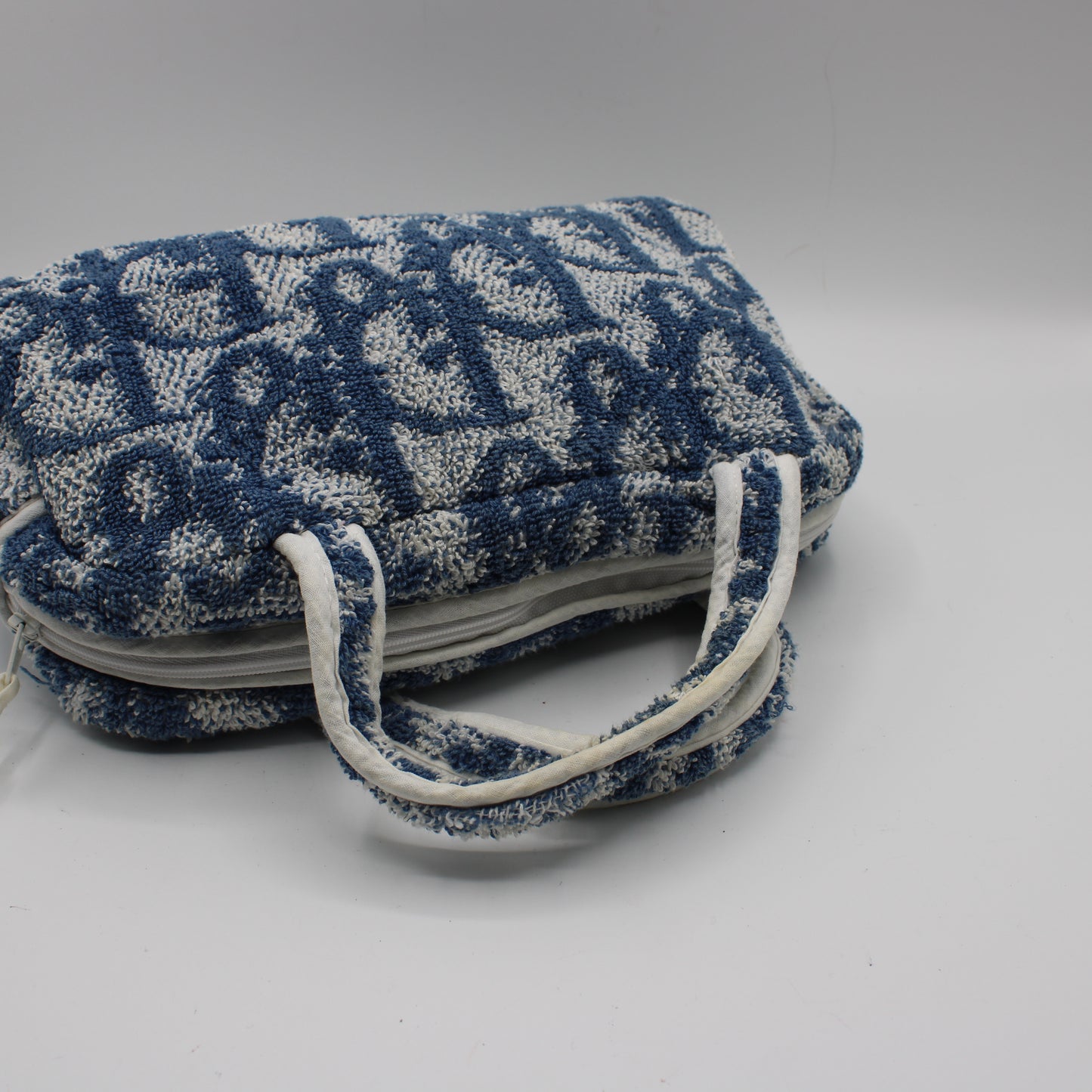 Christian Dior Blue Terry Cloth Diorissimo Mini Tote Bag