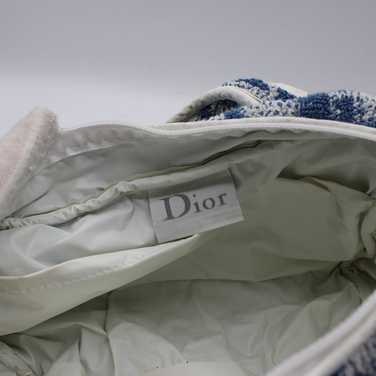 Christian Dior Blue Terry Cloth Diorissimo Mini Tote Bag