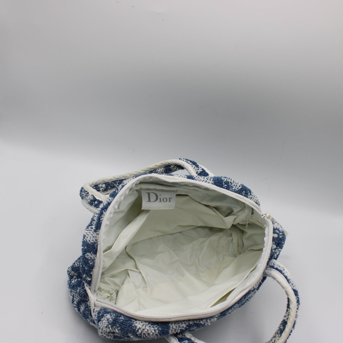 Christian Dior Blue Terry Cloth Diorissimo Mini Tote Bag