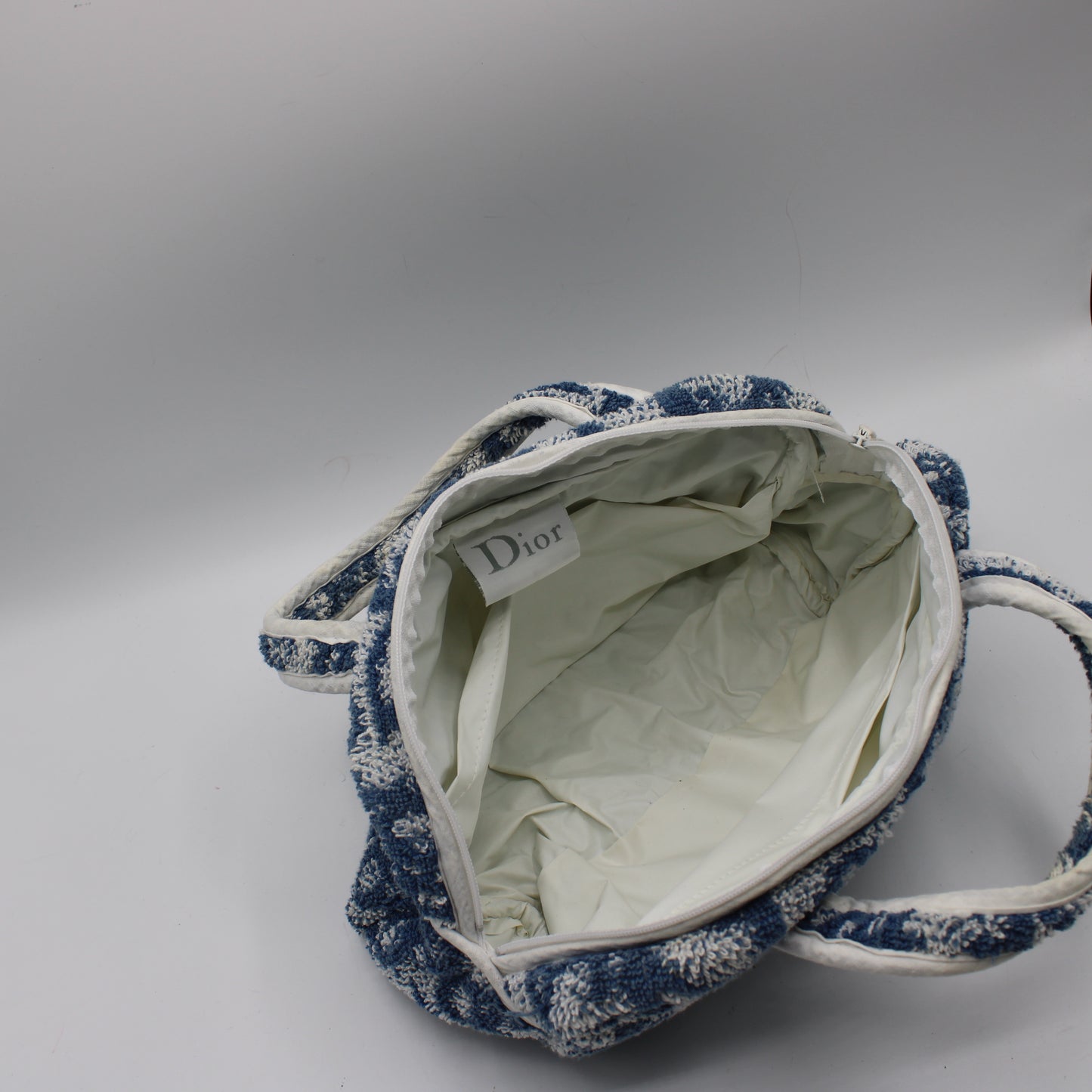 Christian Dior Blue Terry Cloth Diorissimo Mini Tote Bag