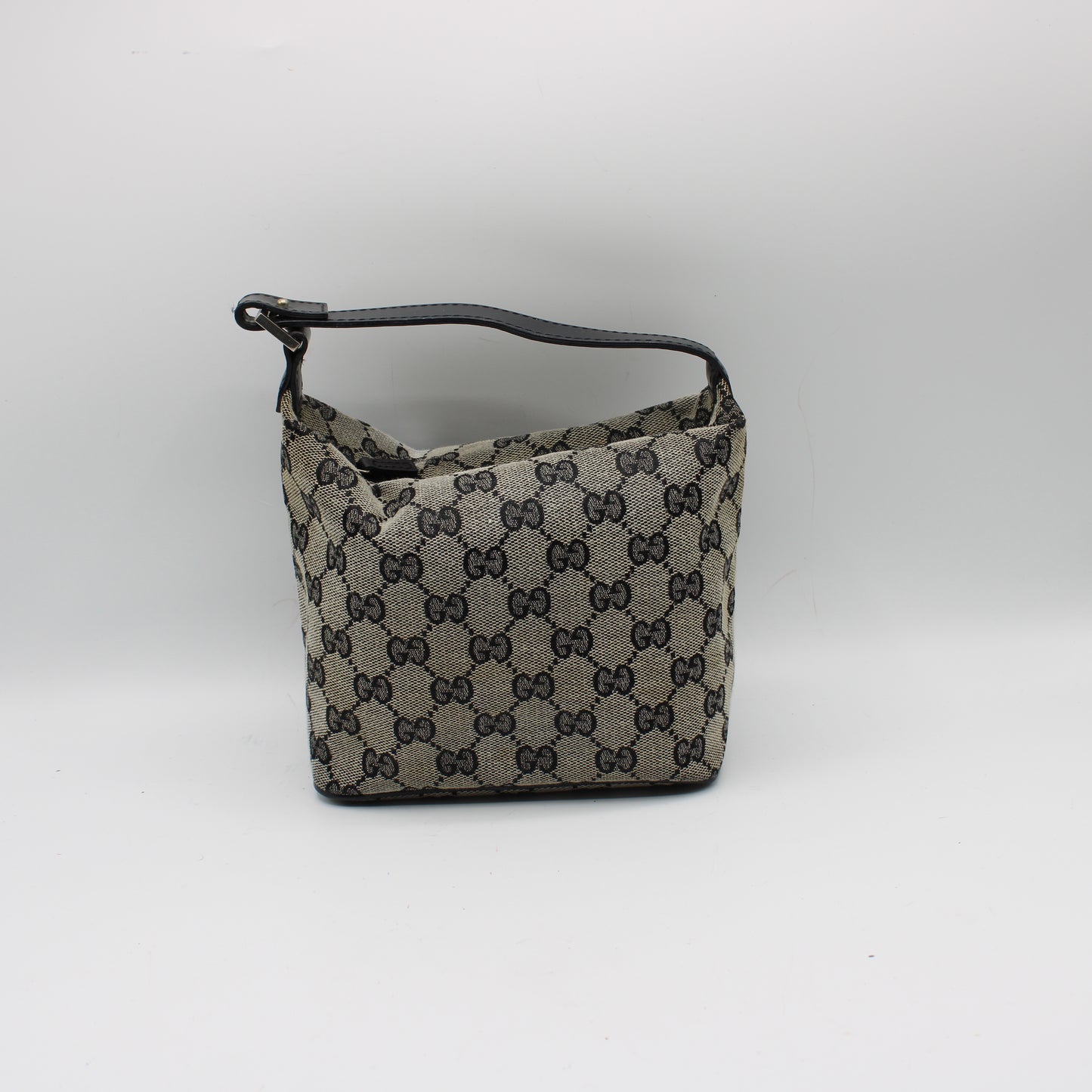 Gucci Beige GG Canvas Mini Bag Black Leather Strap Handbag