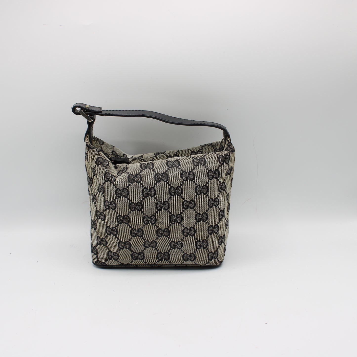 Gucci Beige GG Canvas Mini Bag Black Leather Strap Handbag