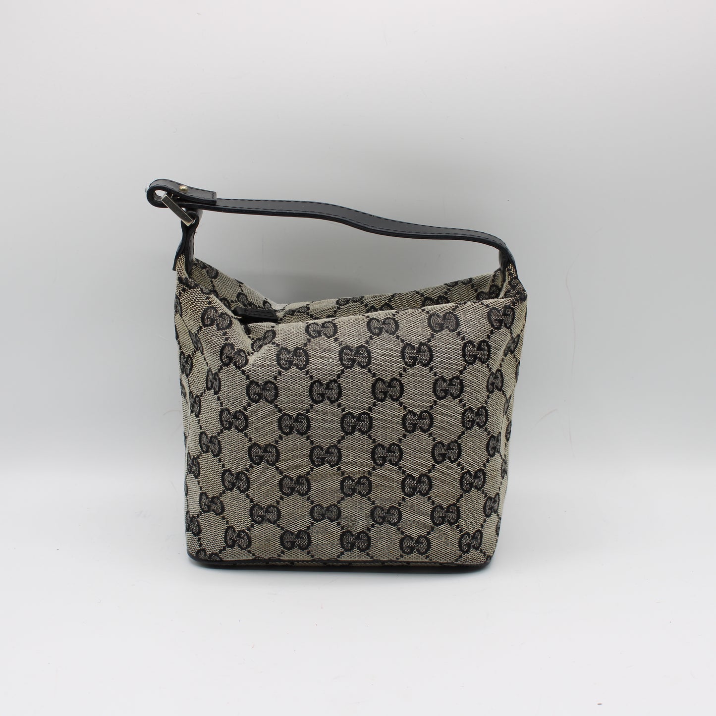 Gucci Beige GG Canvas Mini Bag Black Leather Strap Handbag