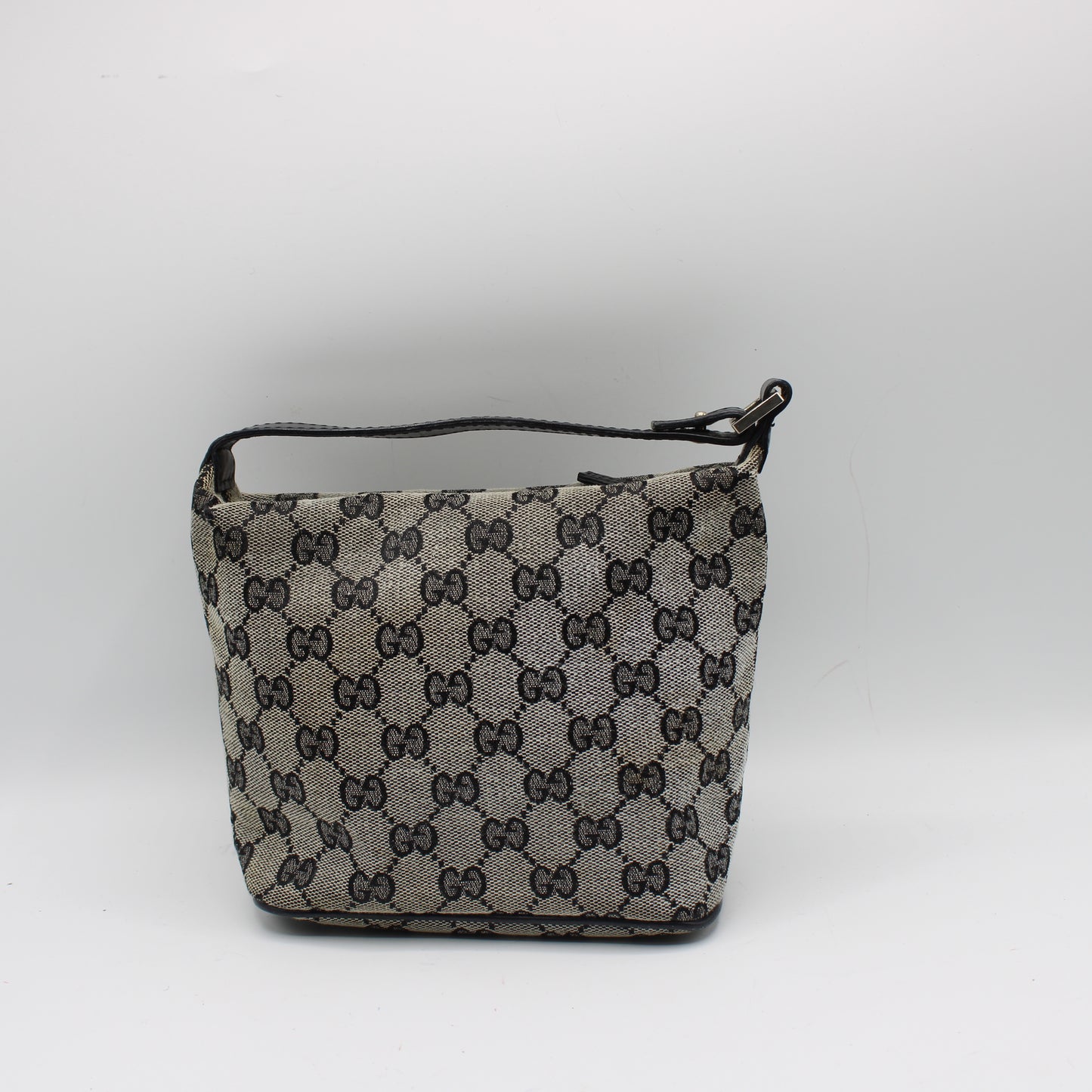 Gucci Beige GG Canvas Mini Bag Black Leather Strap Handbag