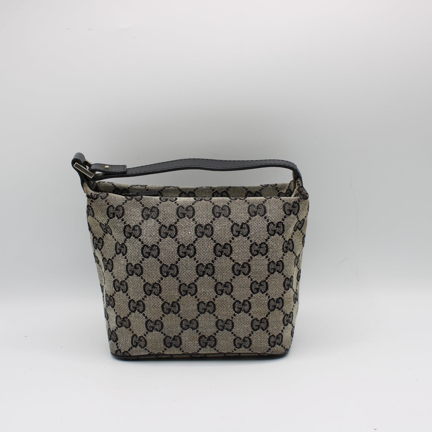 Gucci Beige GG Canvas Mini Bag Black Leather Strap Handbag