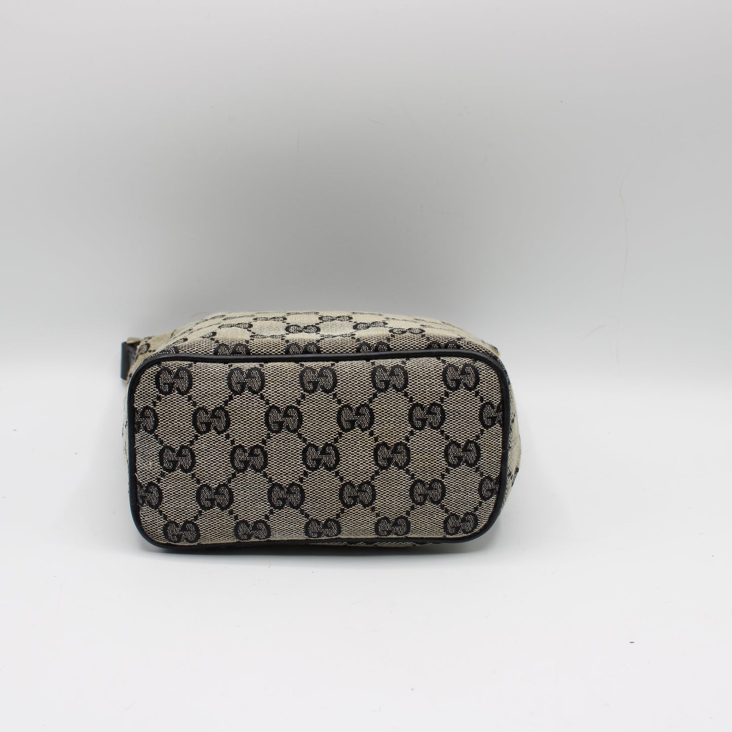 Gucci Beige GG Canvas Mini Bag Black Leather Strap Handbag
